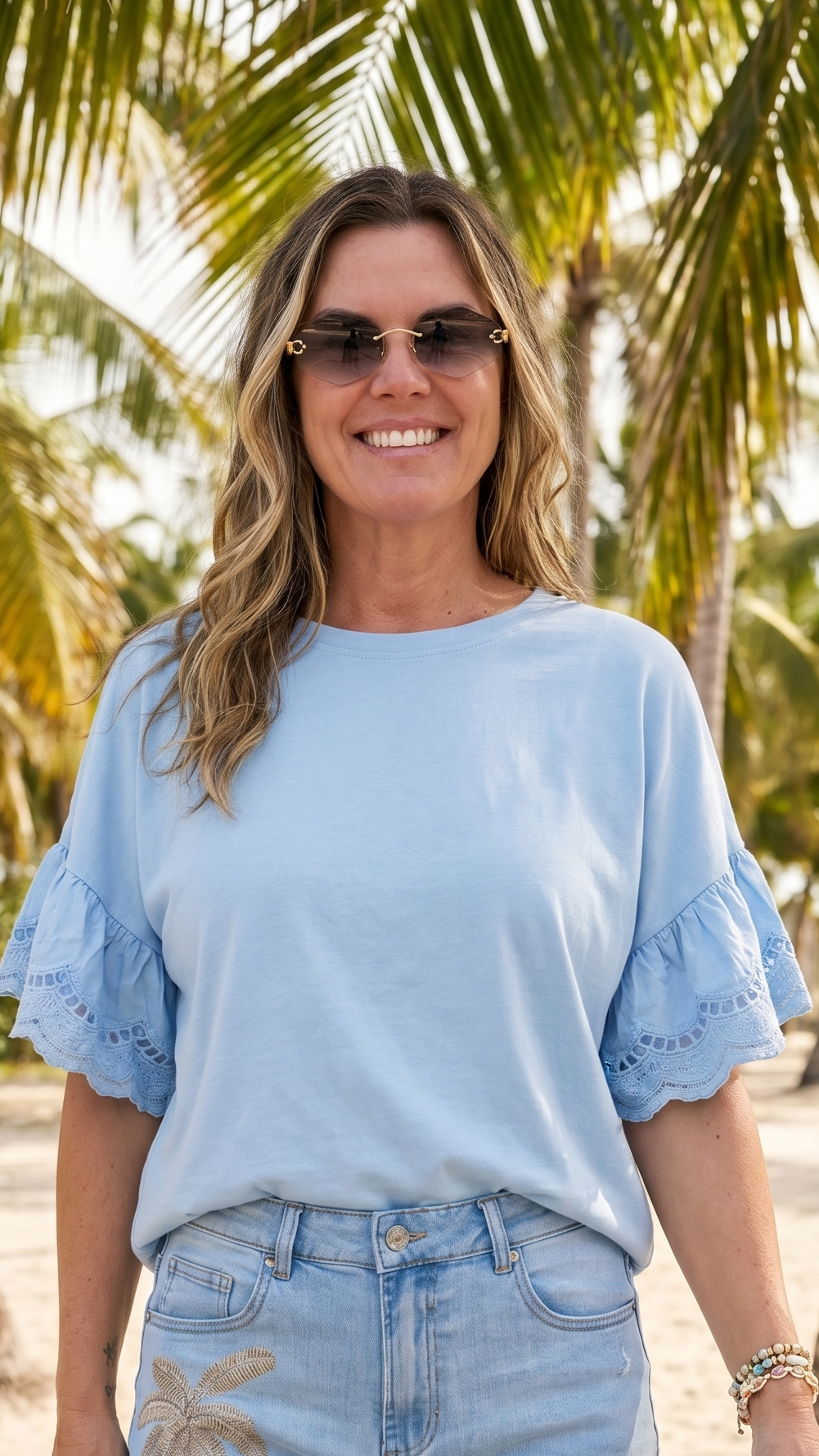 T-Shirt Santorini Lace *Blau*