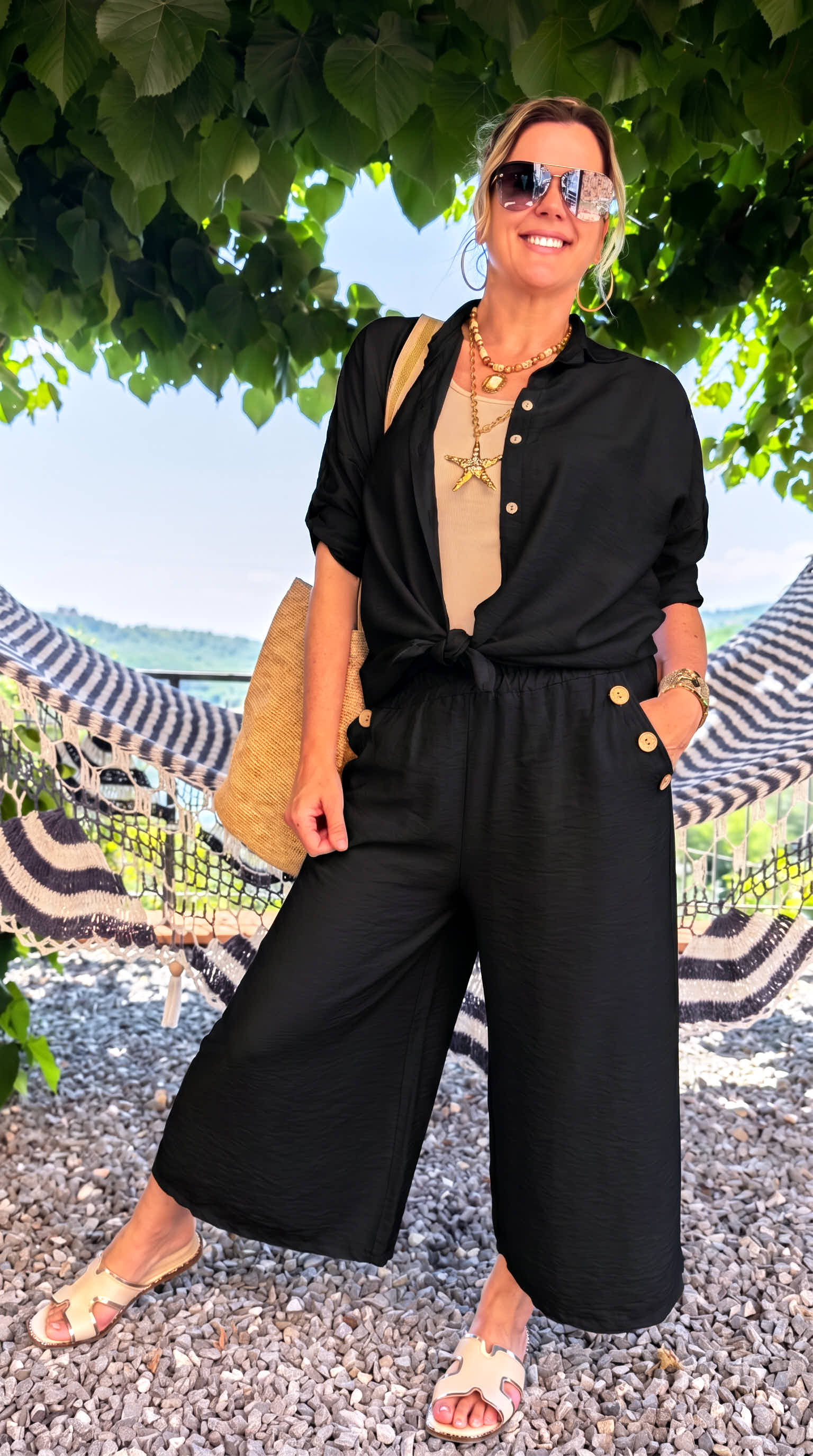 Culotte Hose Lounge Walk *Schwarz* (lieferbar ab 19.6.)