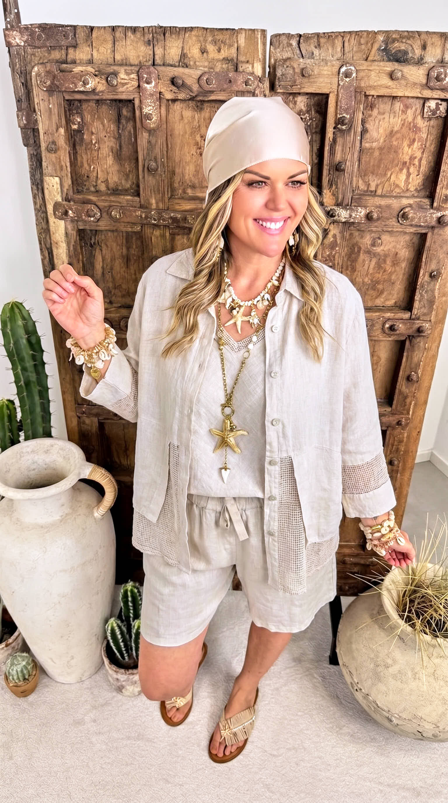 Leinen-Bluse Lovely Moment *Beige*