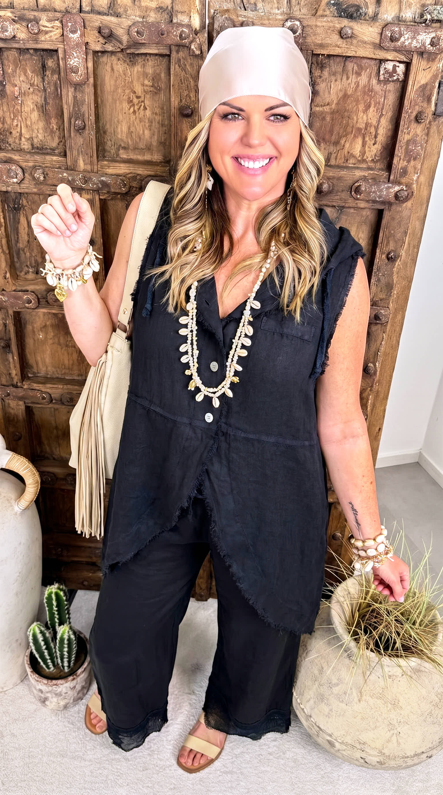 Leinen-Hose Boho Darling *Schwarz*