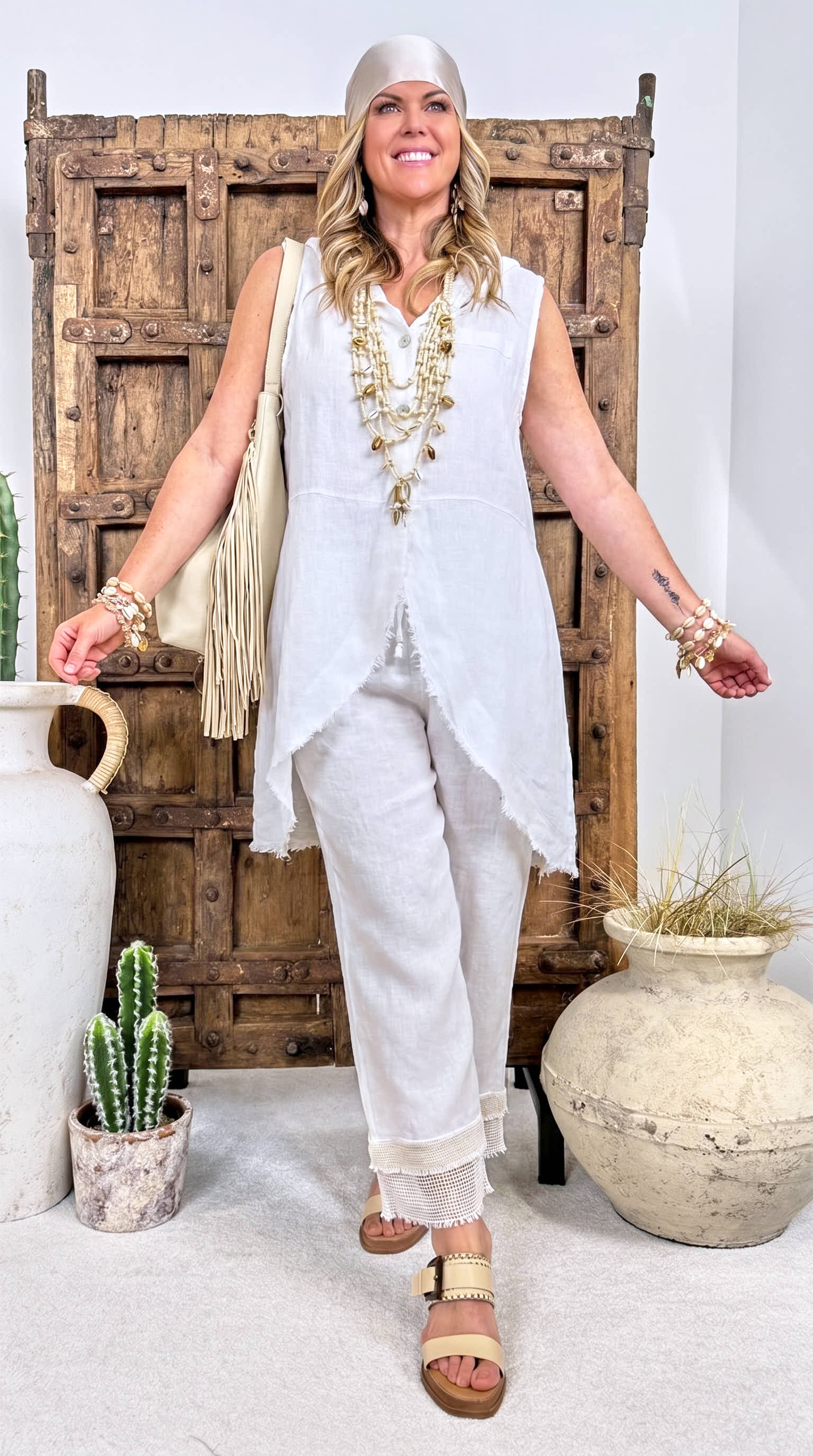 Leinen-Hose Boho Darling *Weiß*