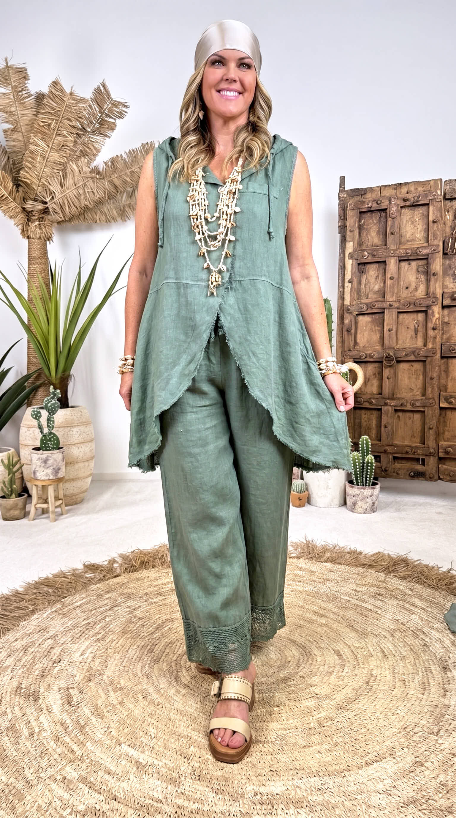 Leinen-Hose Boho Darling *Khaki*
