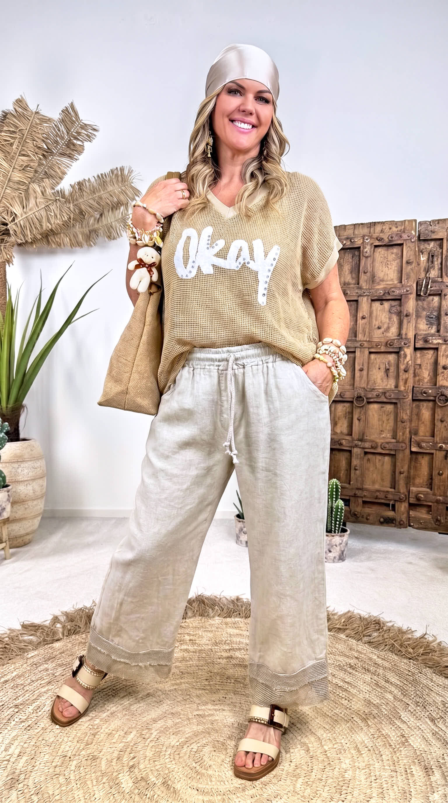 Leinen-Hose Boho Darling *Beige*