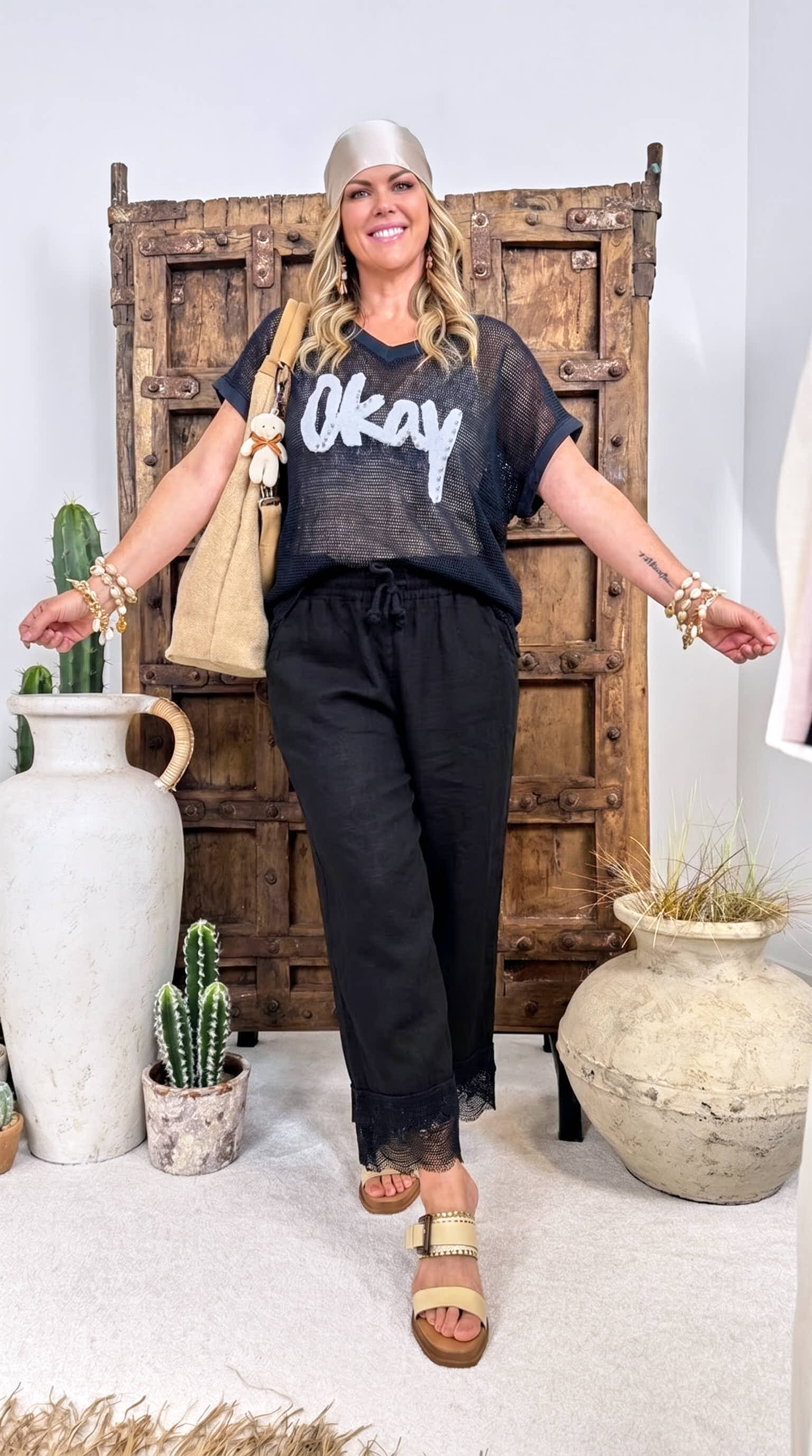 Leinen-Hose Boho Darling *Schwarz*