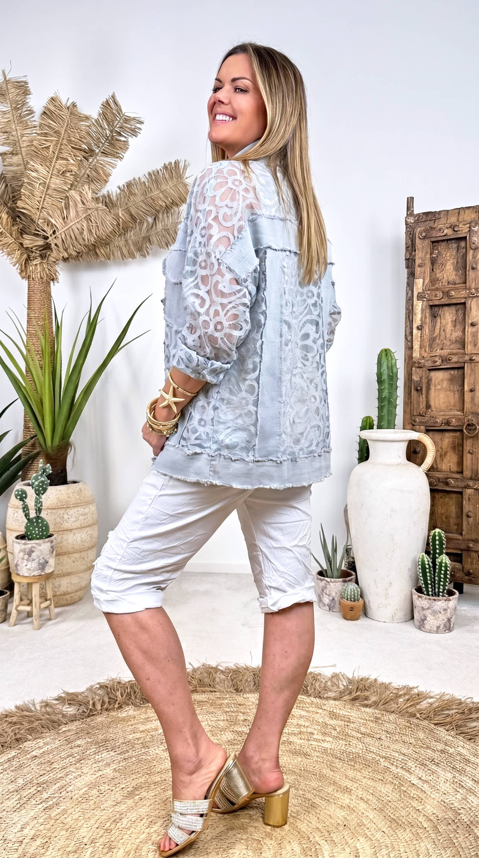 Spitzenjacke Romantic Touch *Silbergrau*