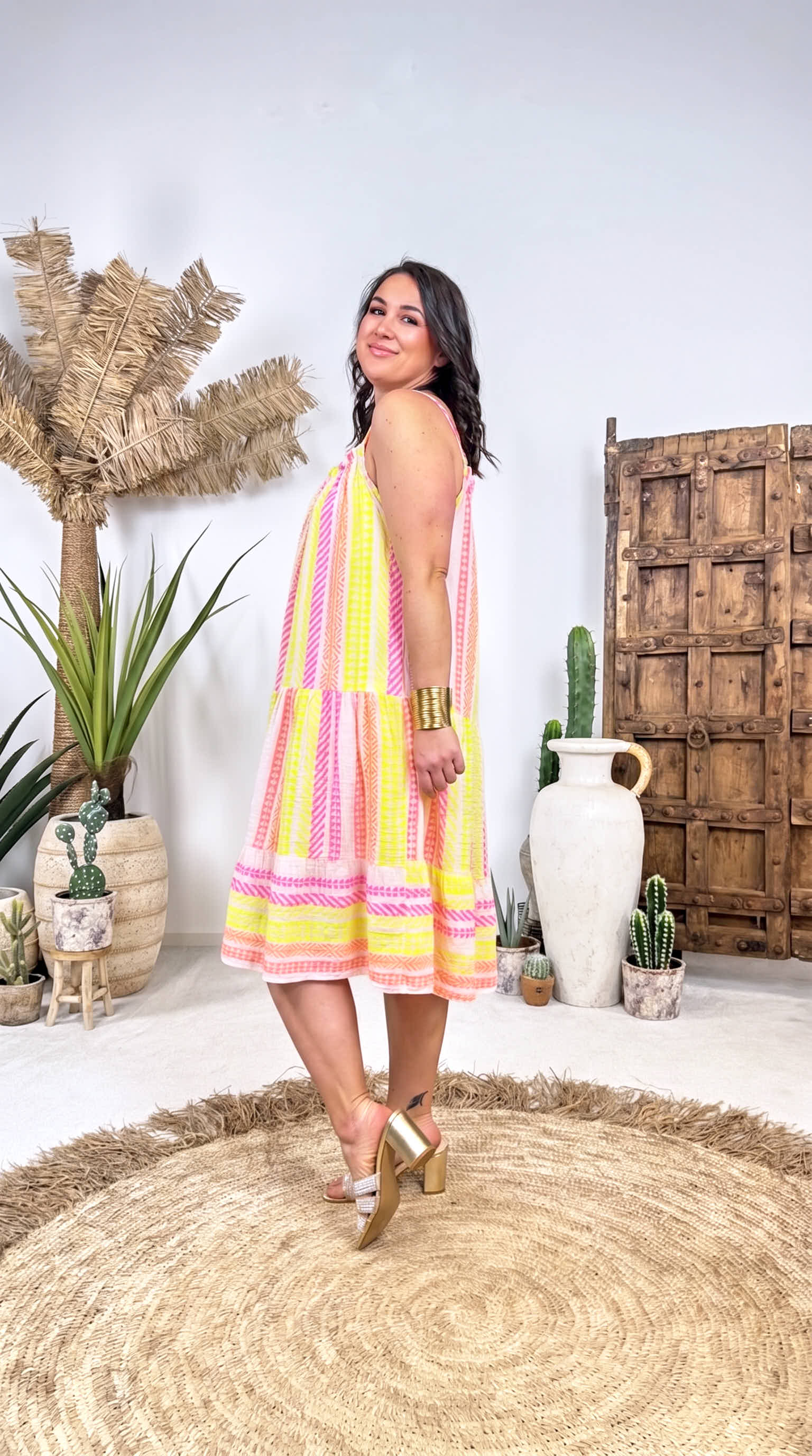 Kleid Tropic Stripe *Weiß*