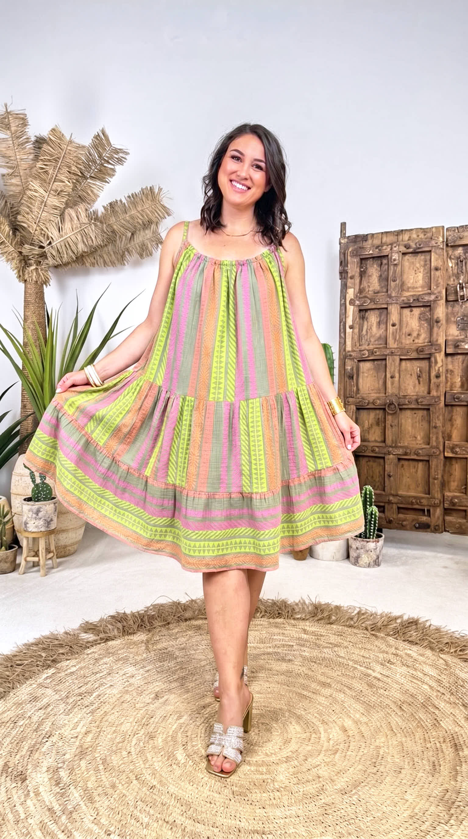 Kleid Tropic Stripe *Khaki*
