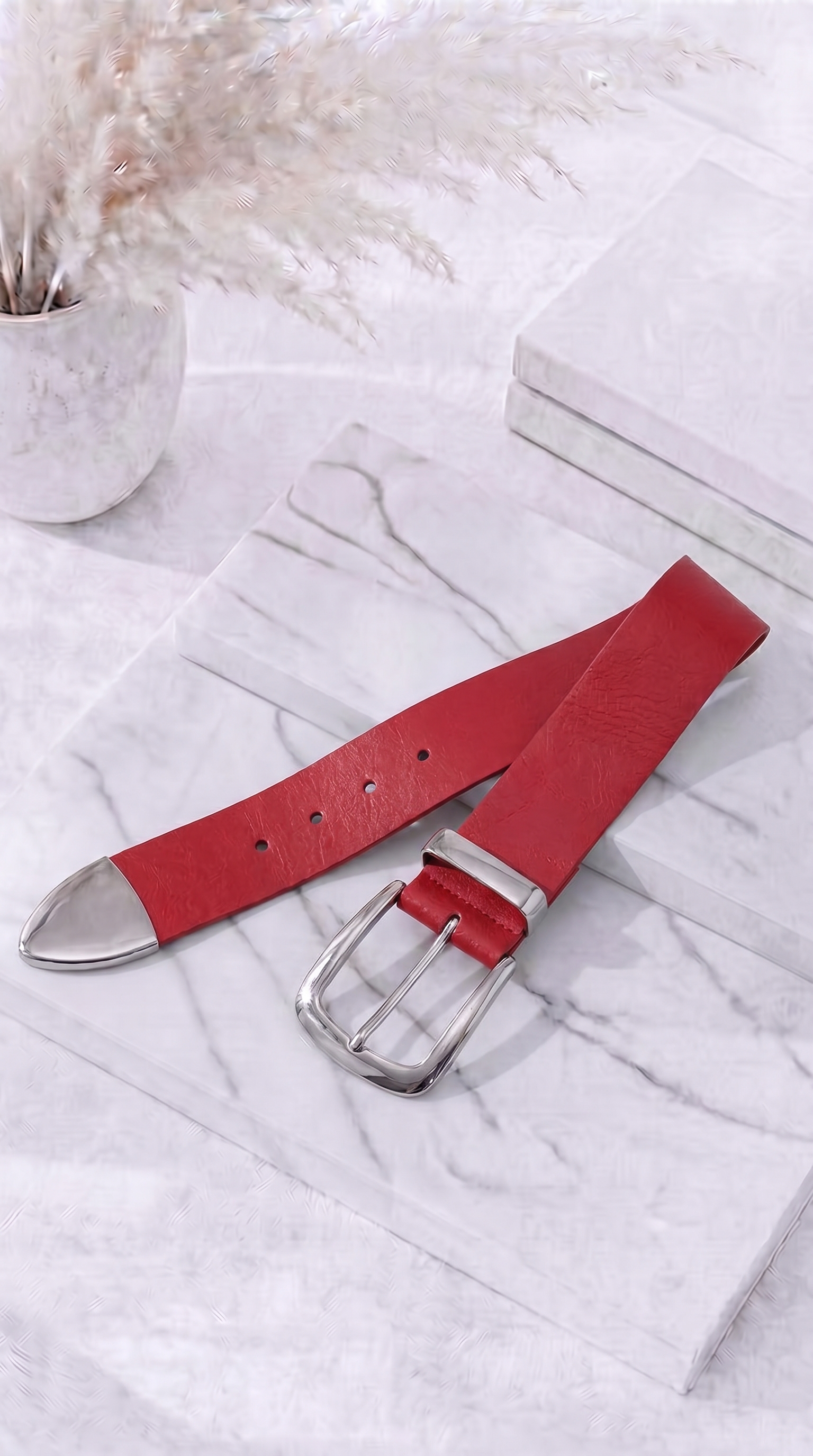 Gürtel Luxe Band *Rot/Silber*