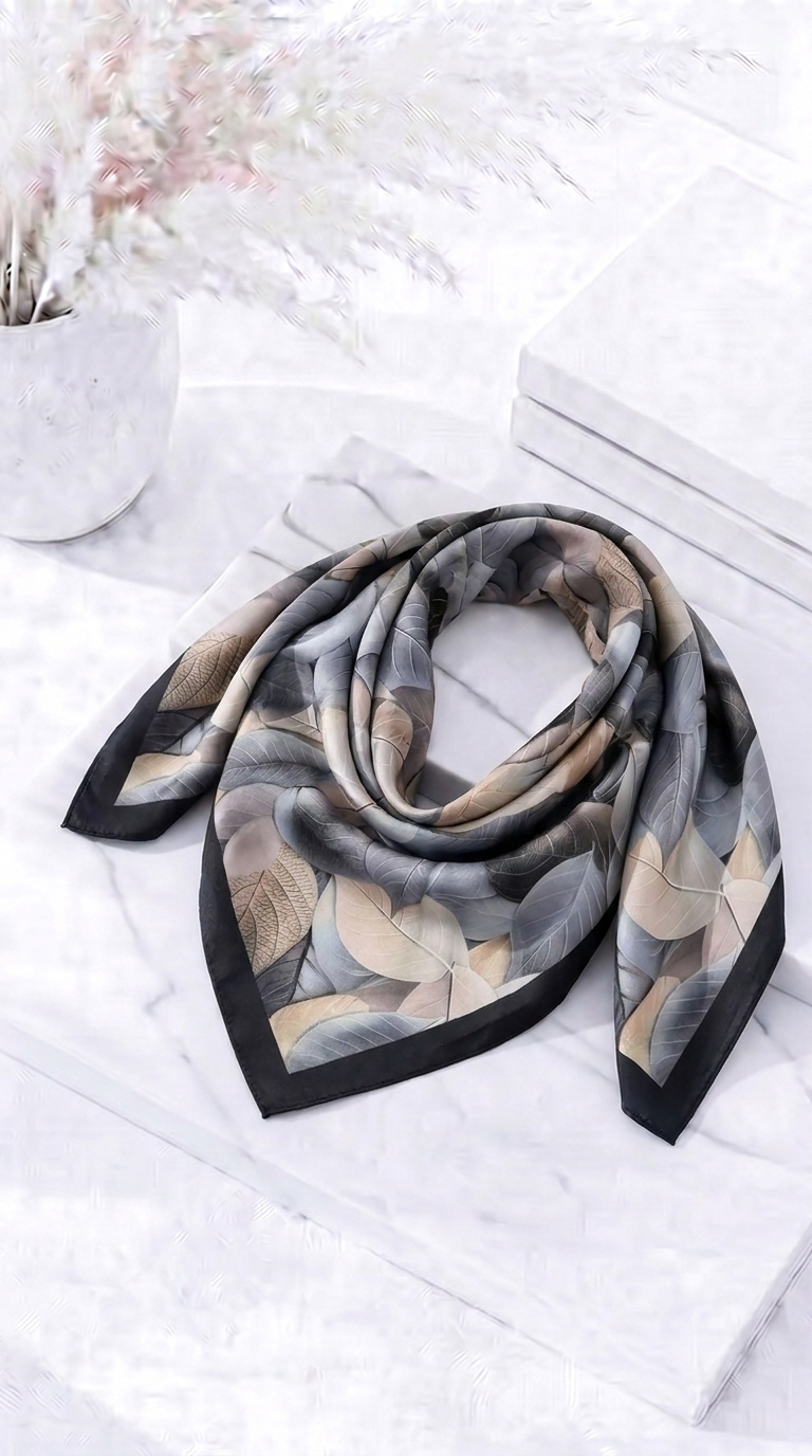Halstuch Natural Leaf *Schwarz*
