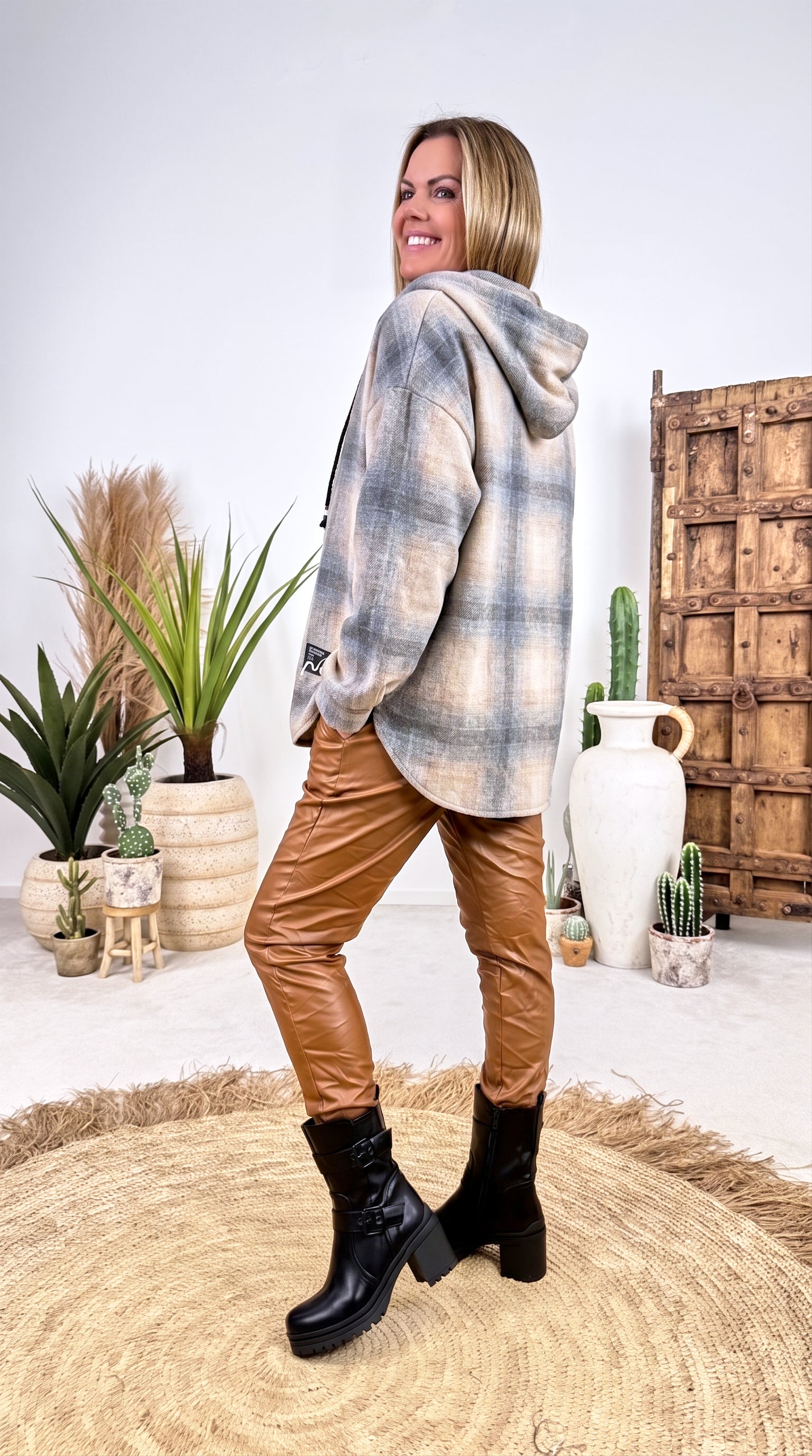 Hemd-Jacke Nordic Plaid *Hellgrau*