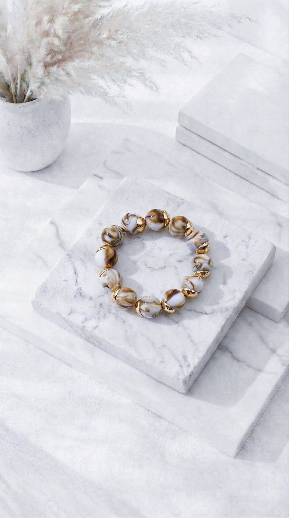 Perlenarmband Ivory Swirl