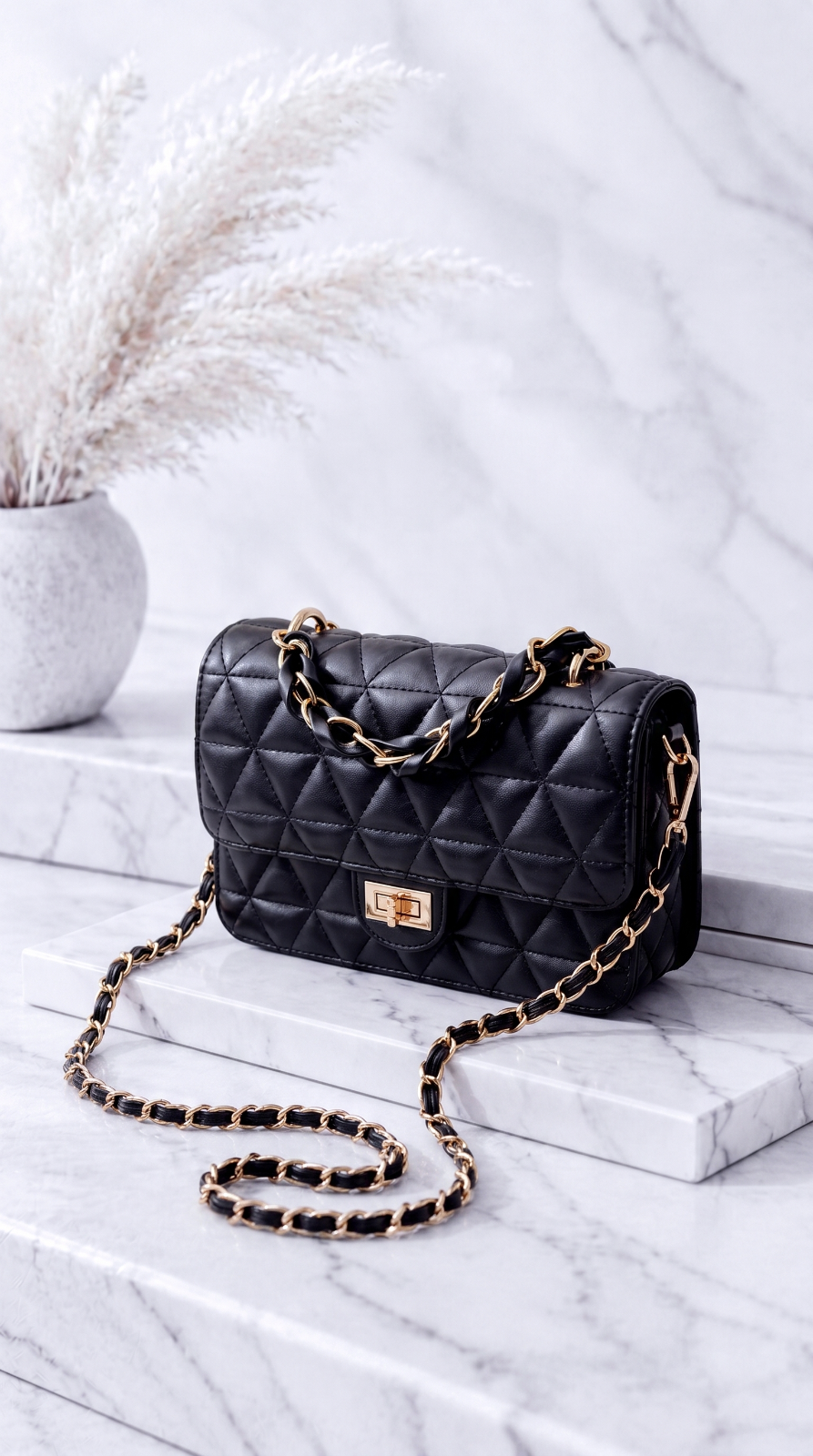 Kleine Tasche Elegant Quilted *Schwarz*