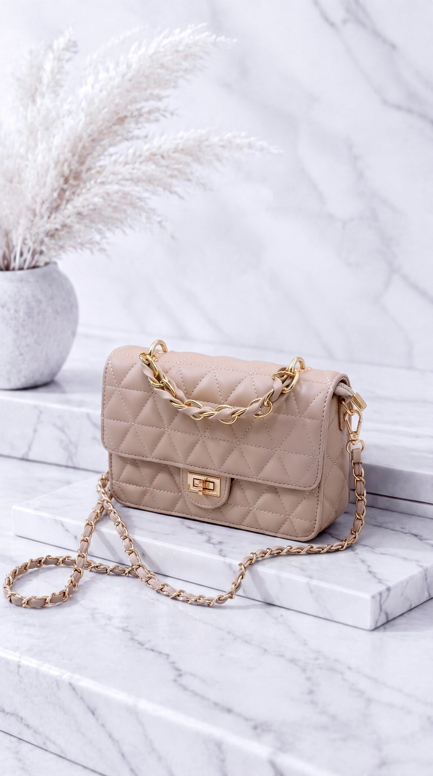 Kleine Tasche Elegant Quilted *Taupe*