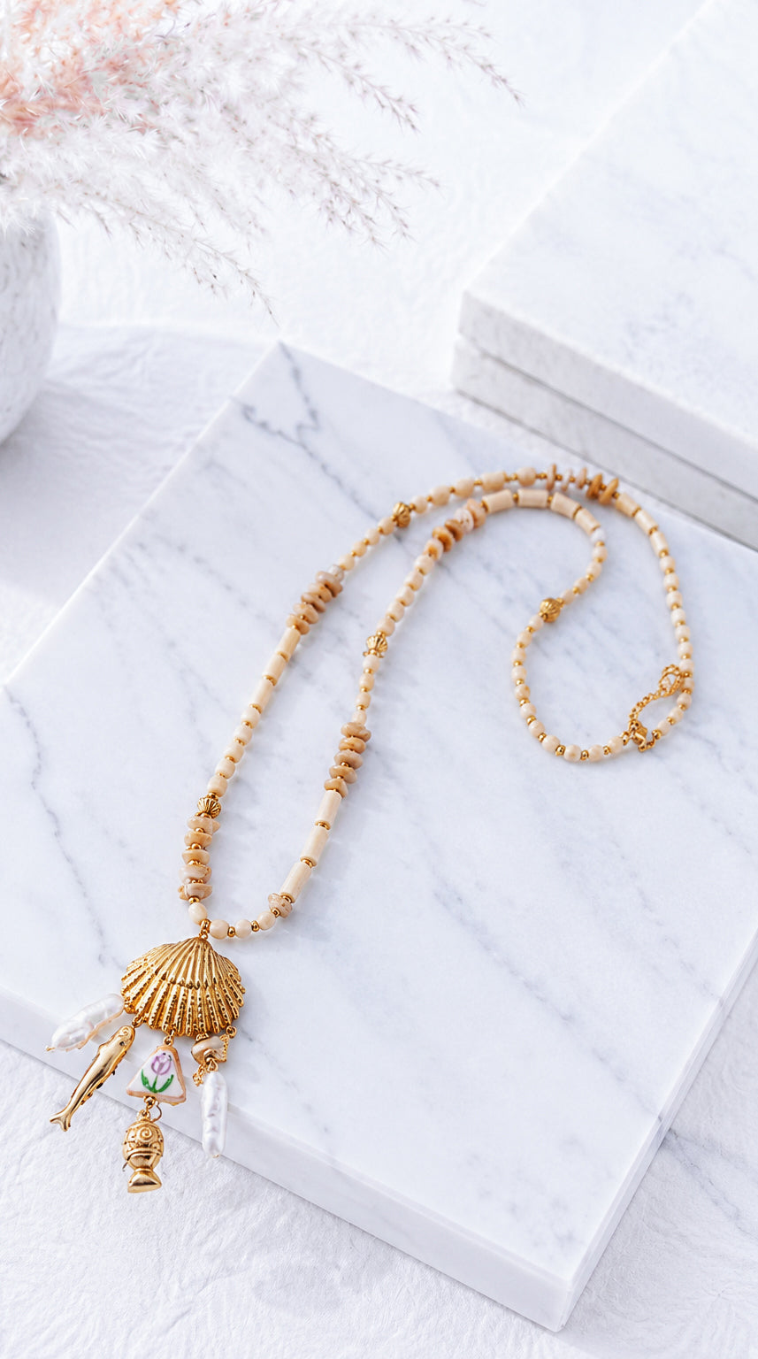 Lange Halskette Mermaid Shell
