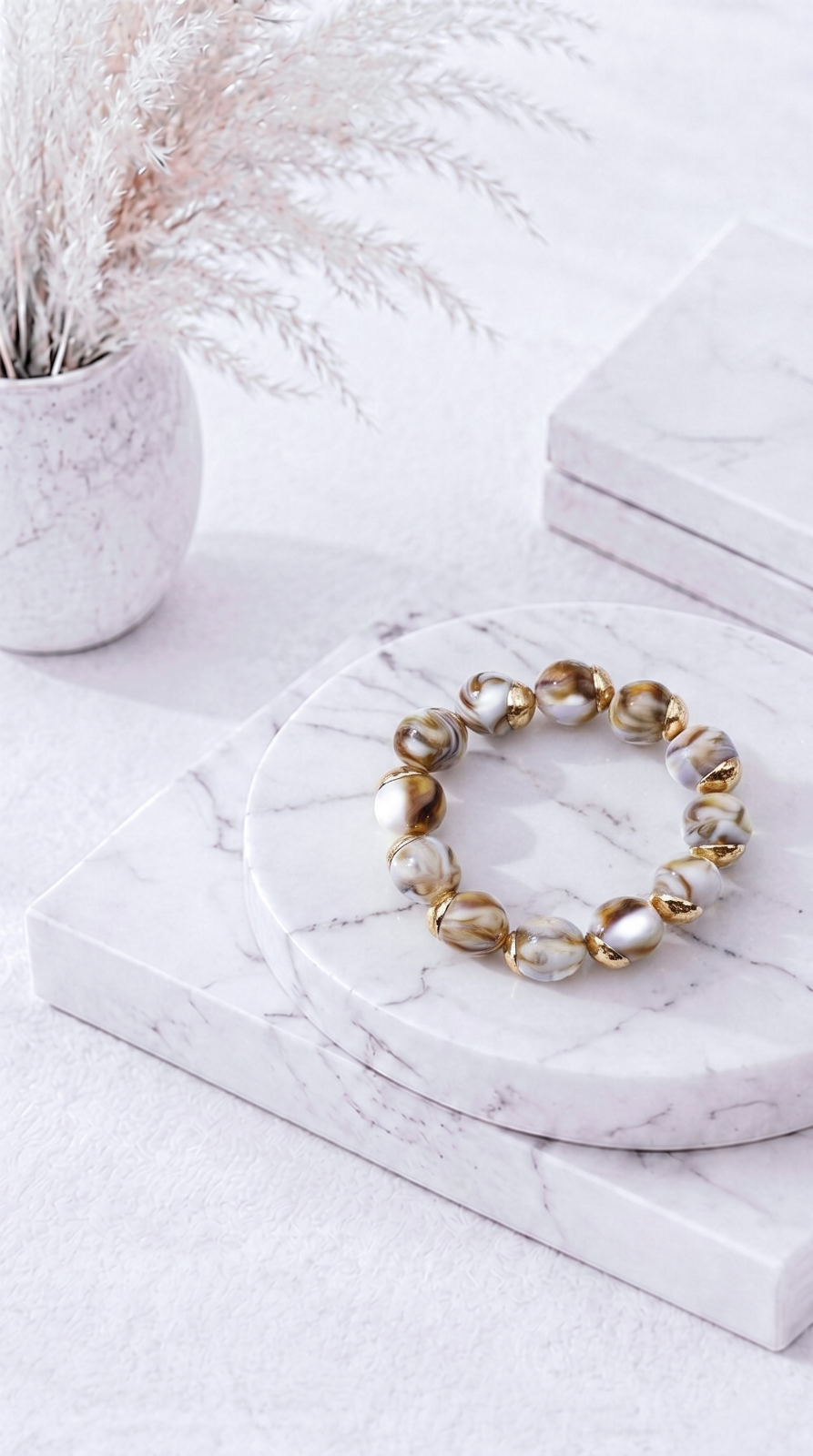 Perlenarmband Ivory Swirl