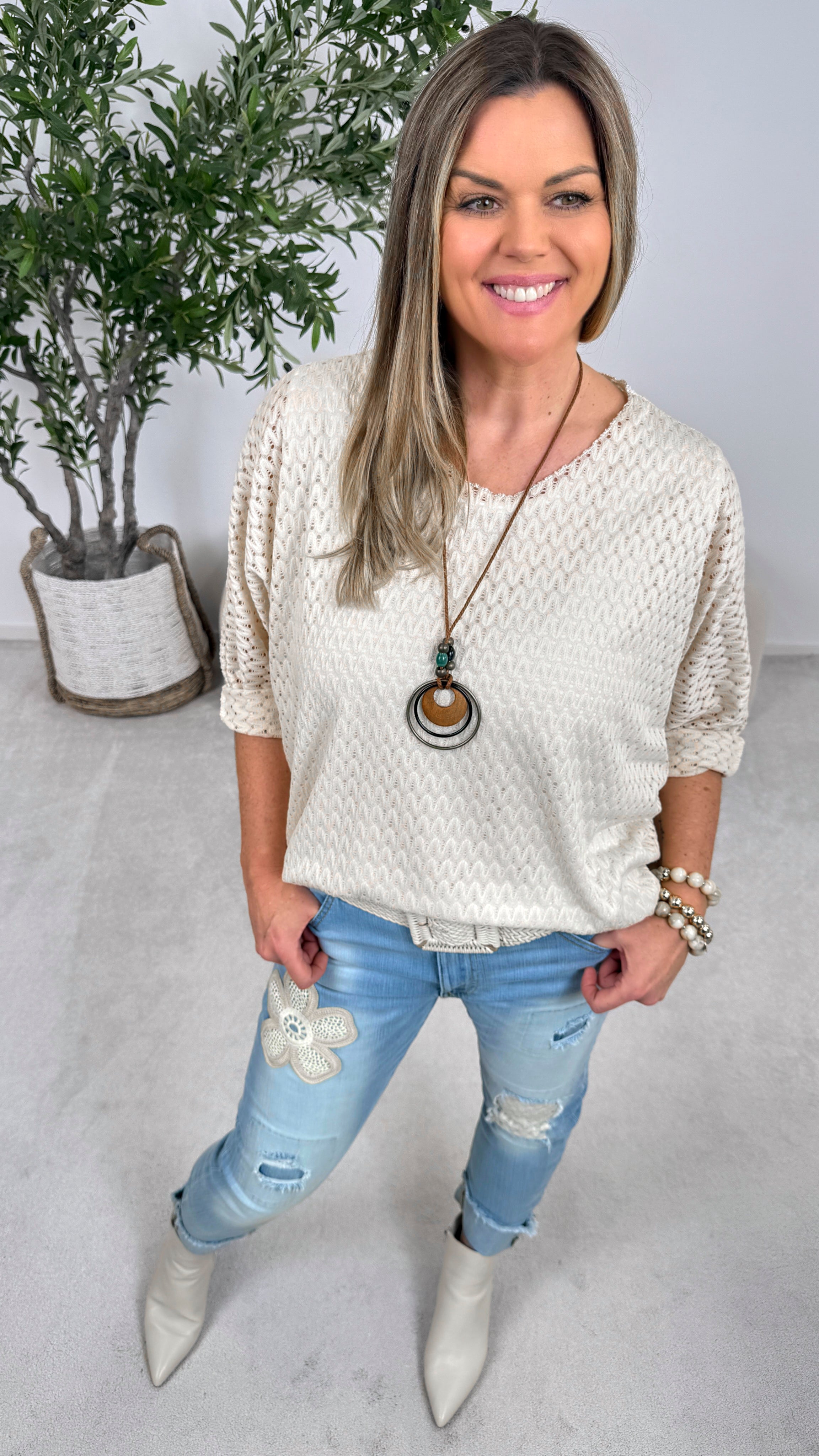 Langarmshirt Portofino Whisper *Beige*