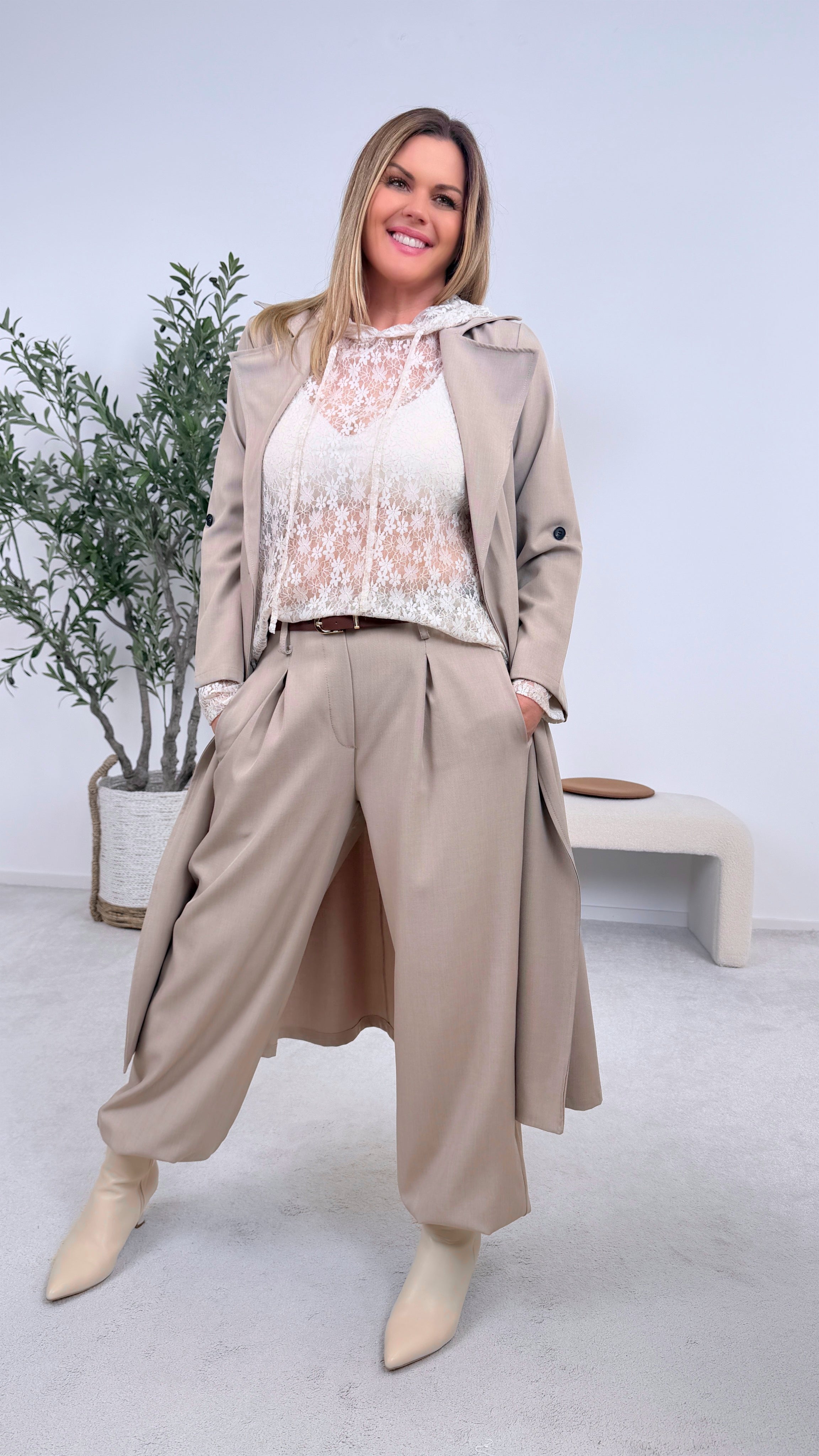 Dünner Trenchcoat Femme Authority *Beige*