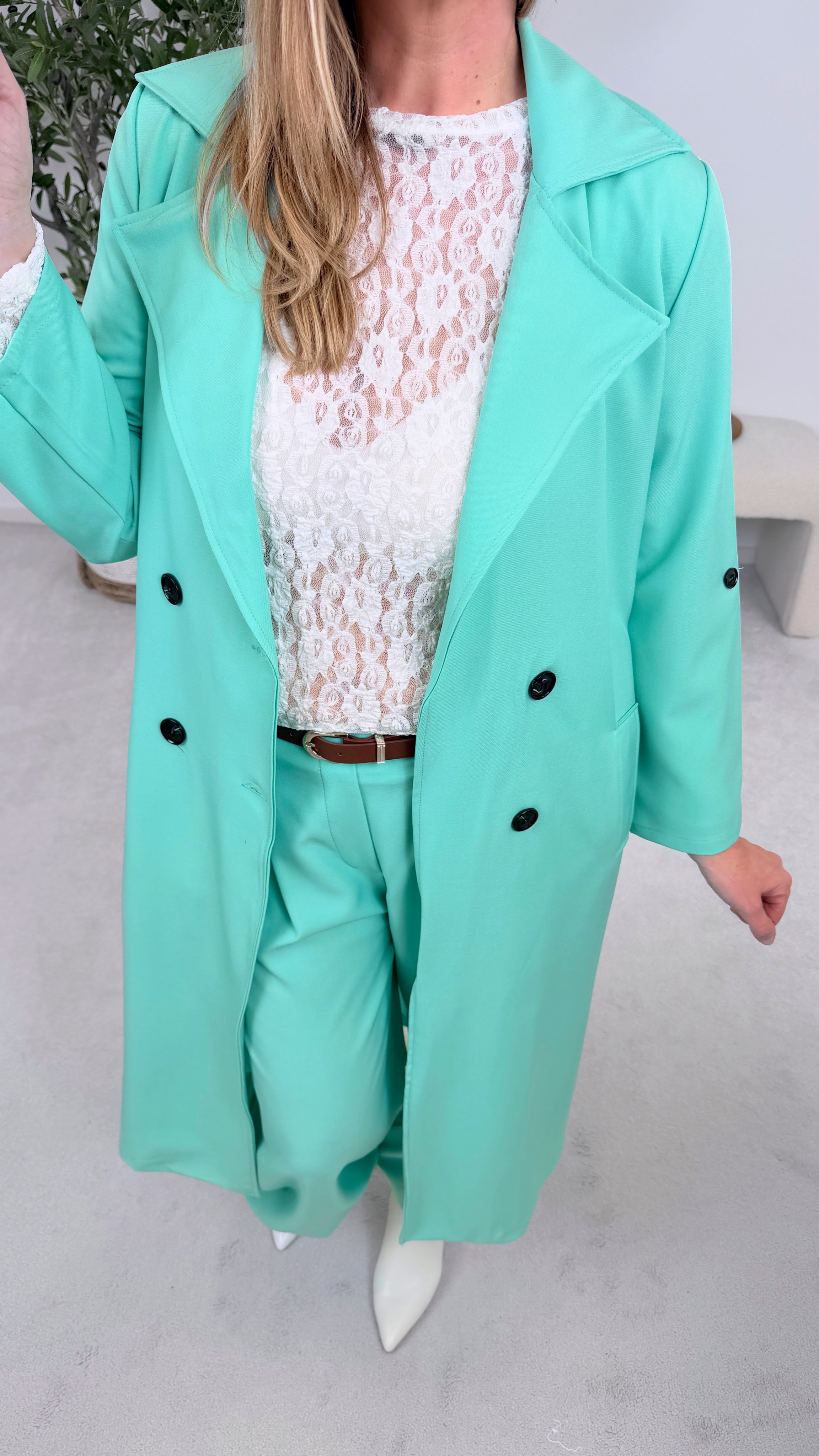 Dünner Trenchcoat Femme Authority *Mint*