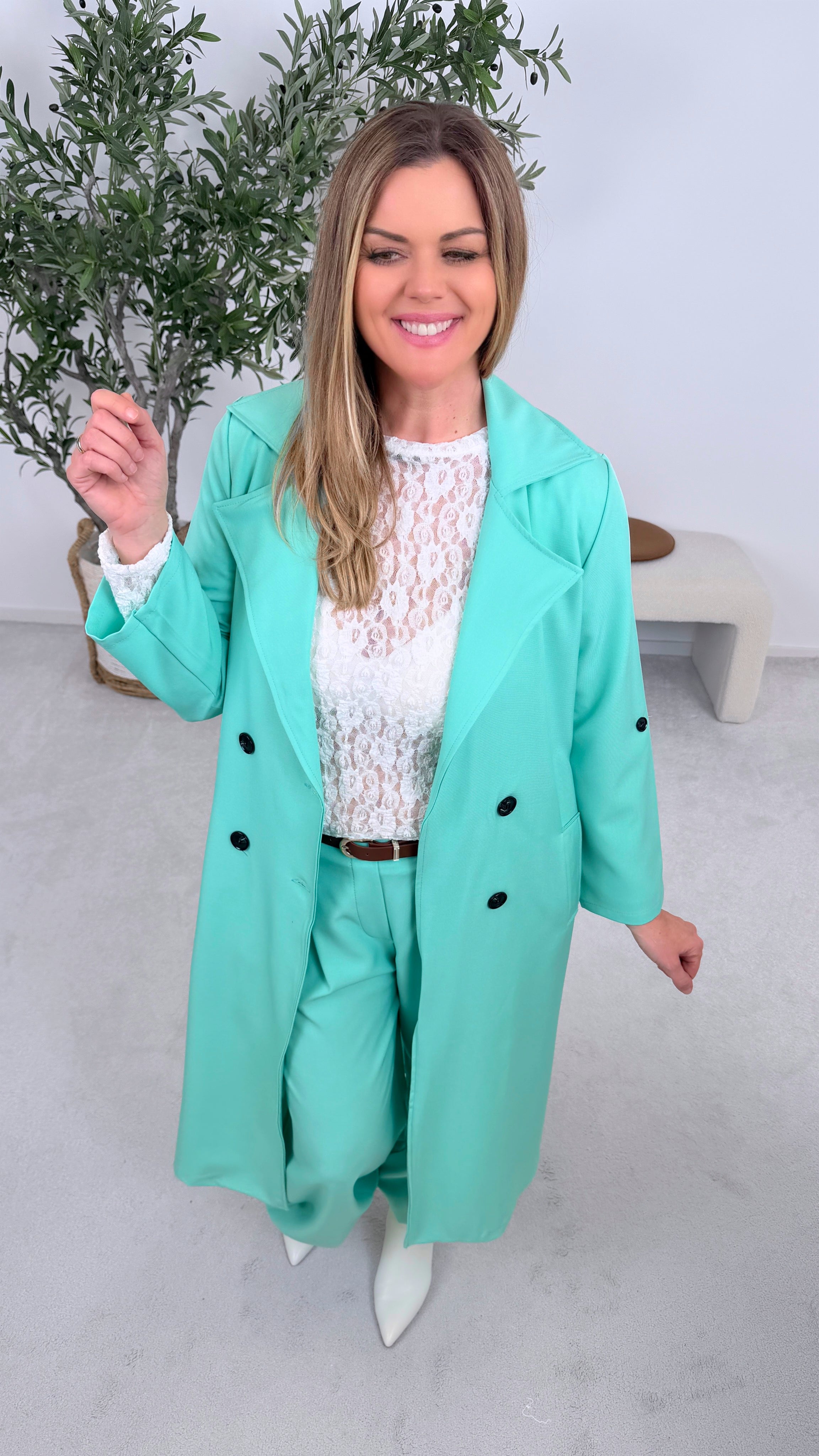 Dünner Trenchcoat Femme Authority *Mint*