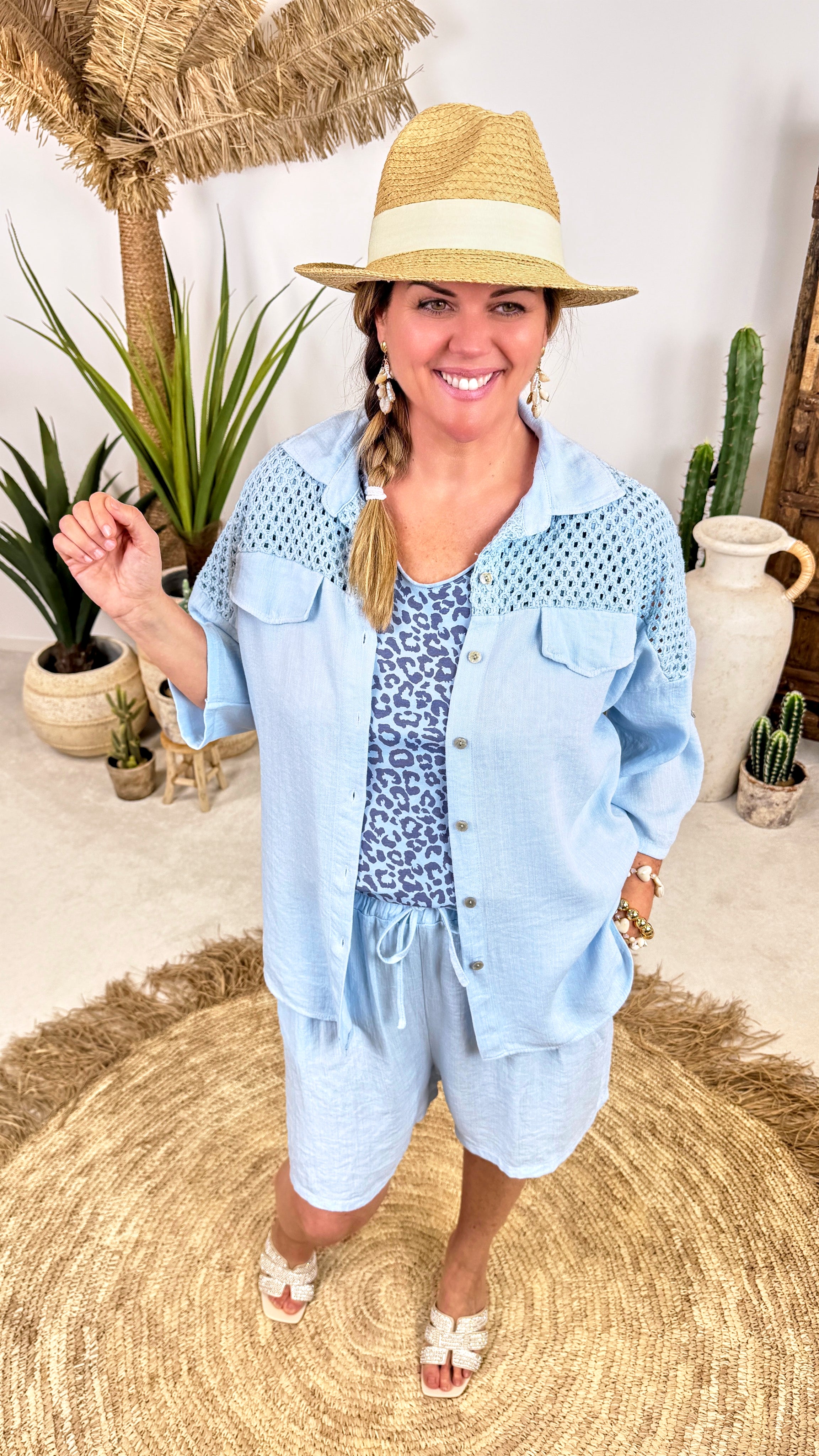 Bluse Natural Style *Hellblau*
