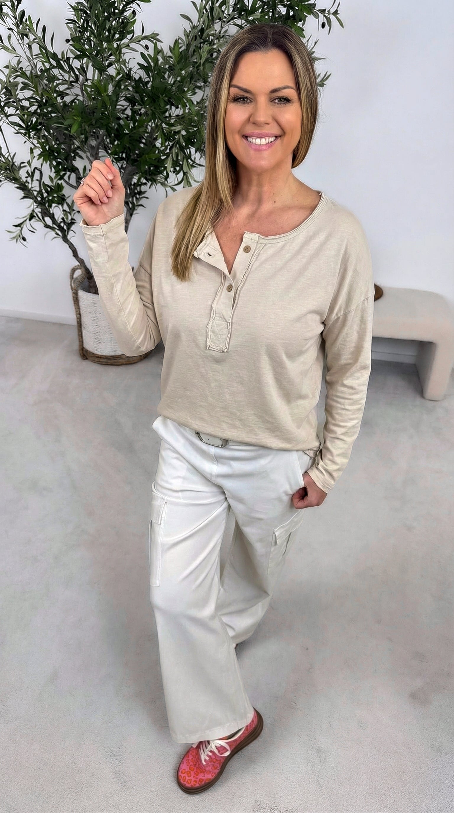 Langarmshirt Feelgood Basic *Beige*