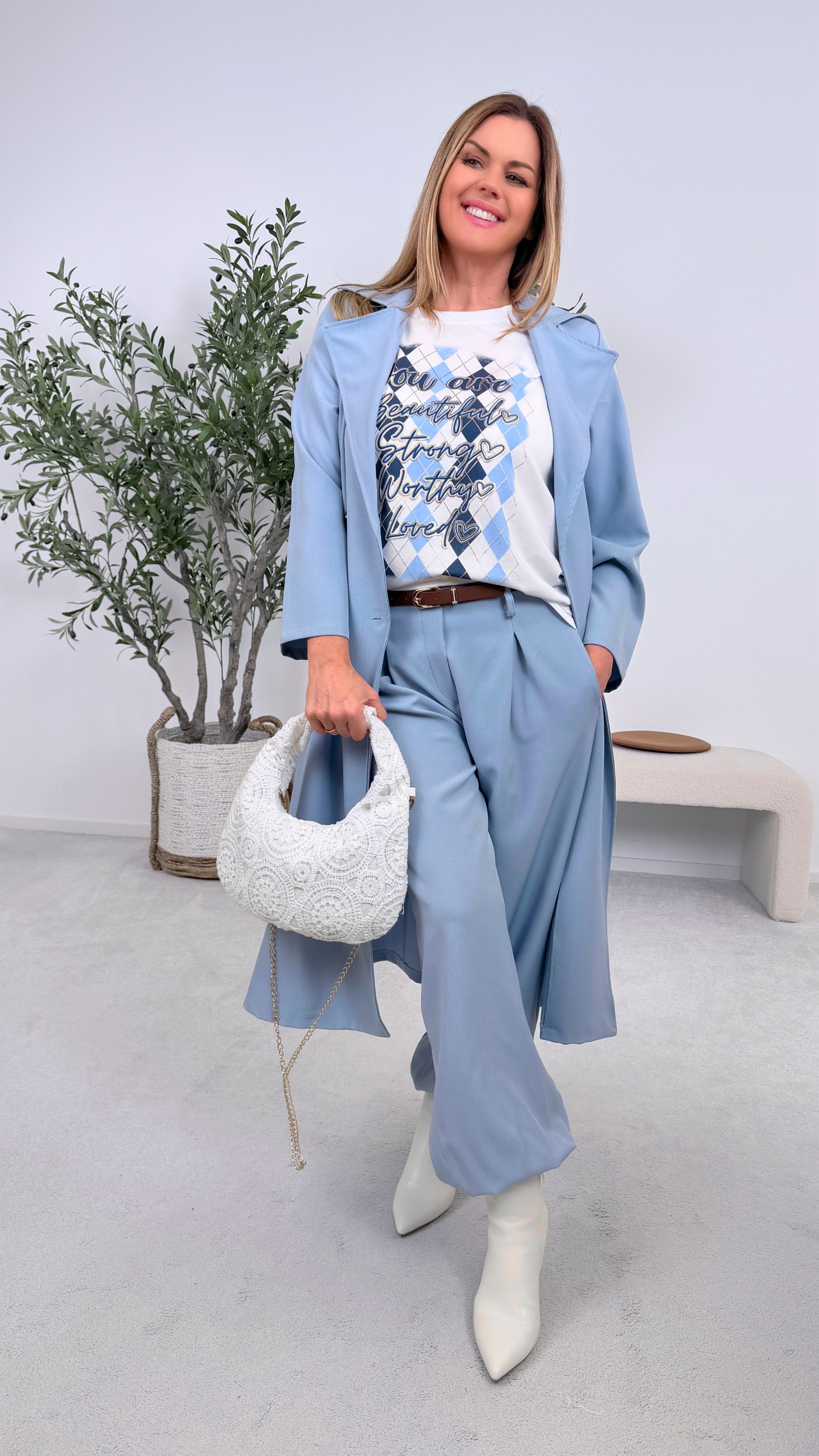 Dünner Trenchcoat Femme Authority *Jeansblau*