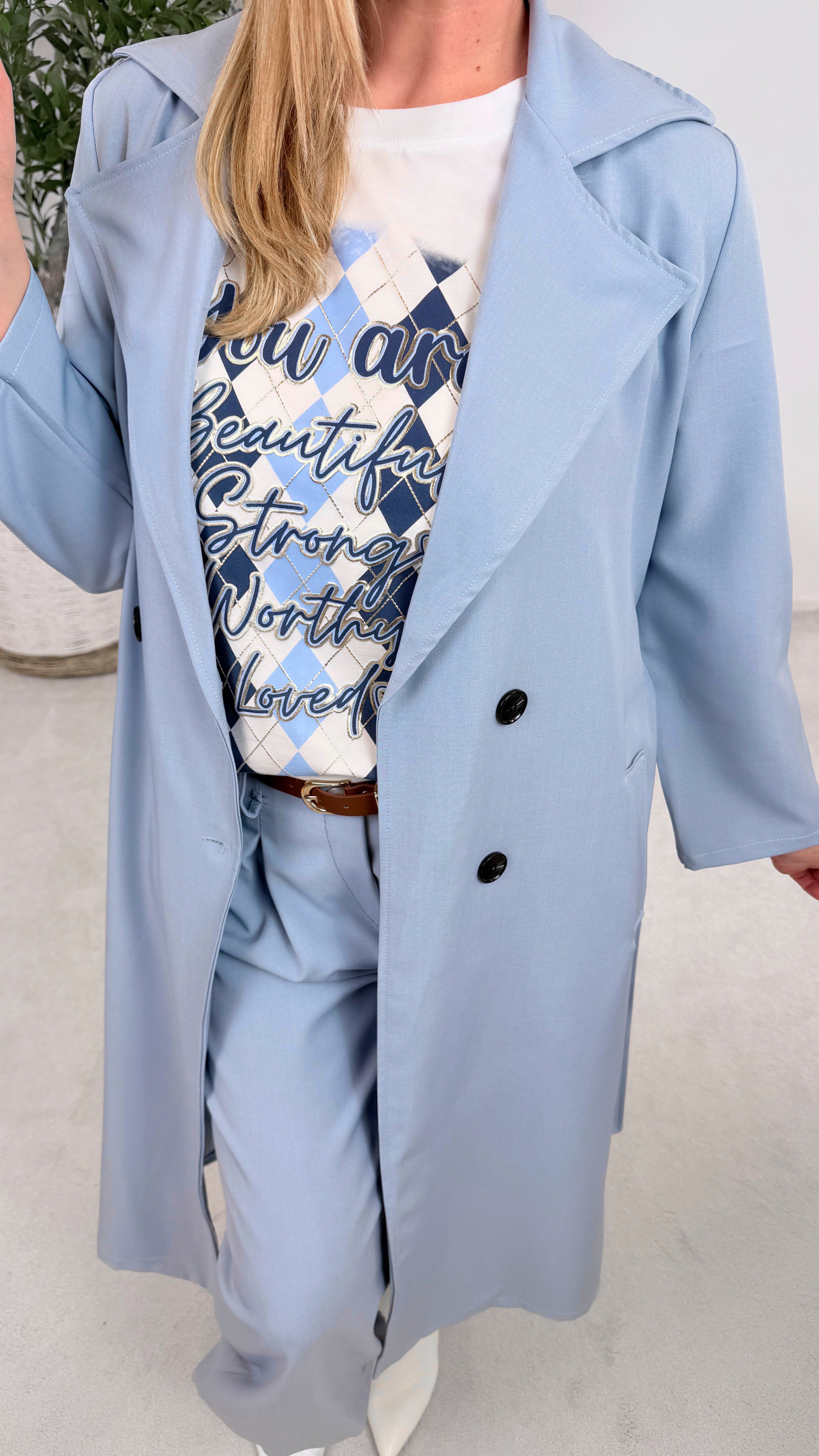 Dünner Trenchcoat Femme Authority *Jeansblau*