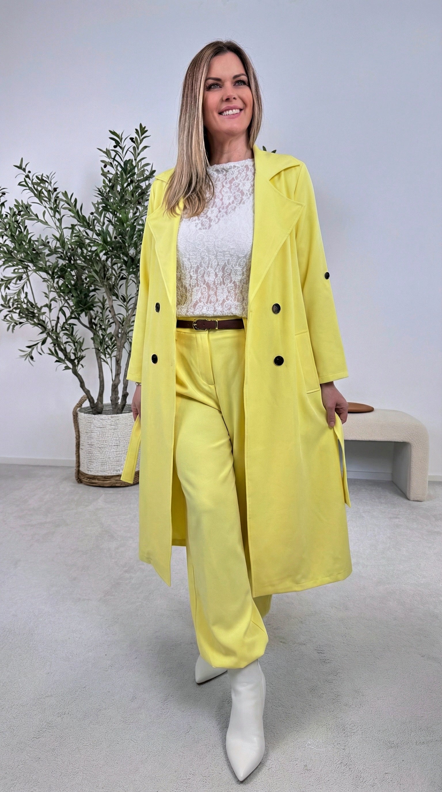 Dünner Trenchcoat Femme Authority *Gelb*