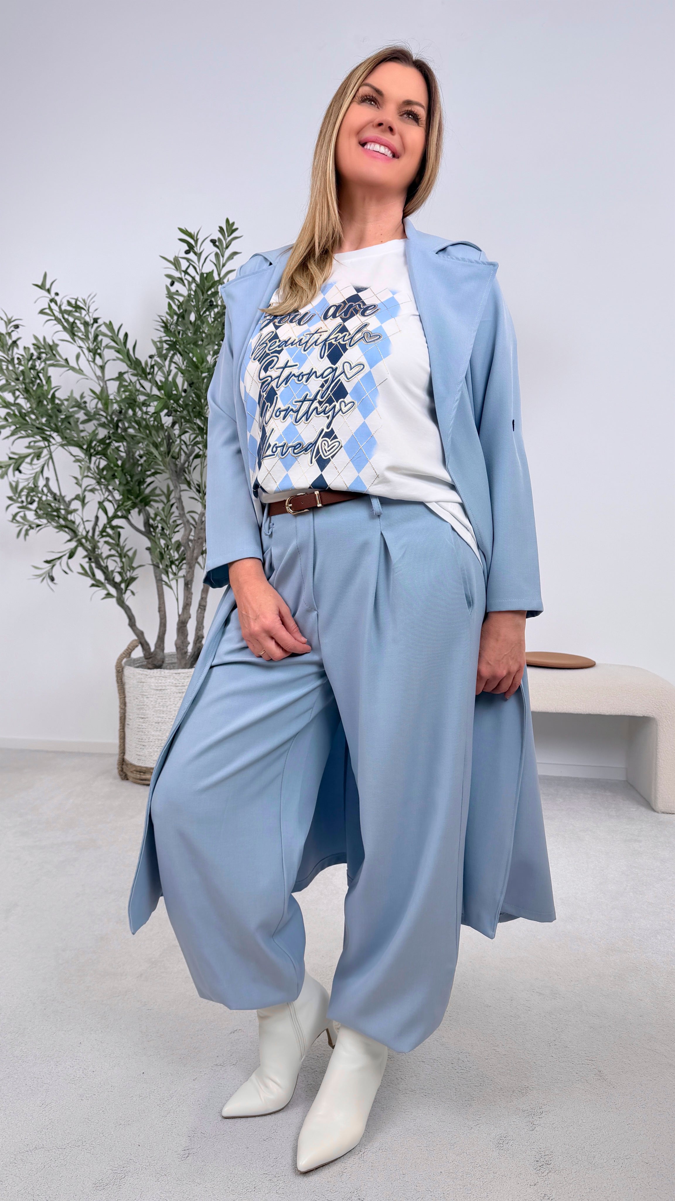 Dünner Trenchcoat Femme Authority *Jeansblau*