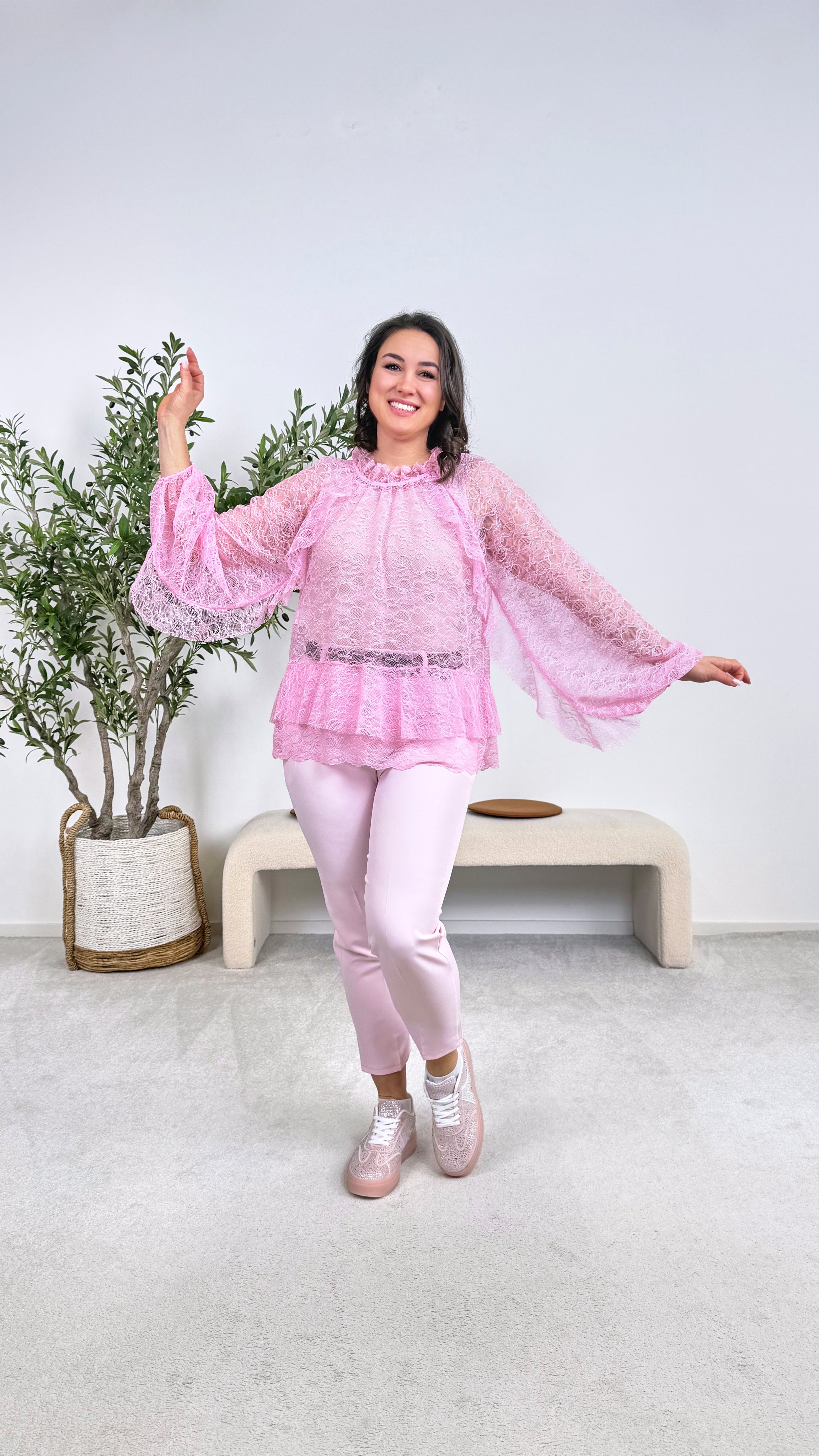 Spitzenbluse Boho Rose *Rosa*