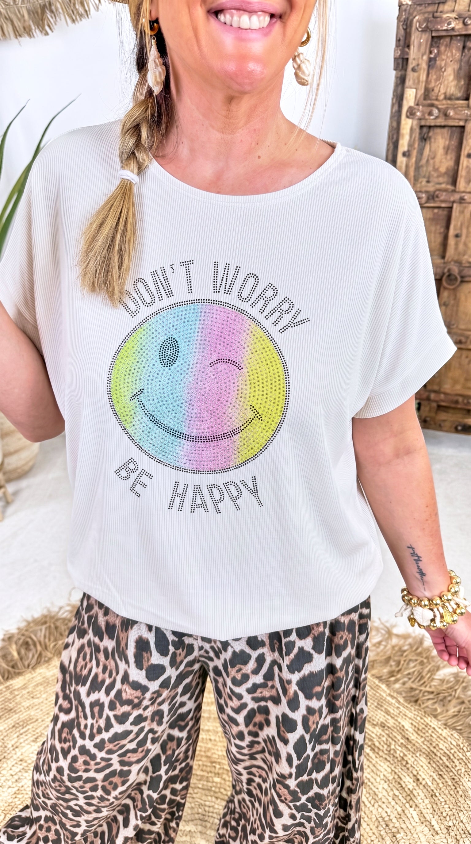 T-Shirt Happy Smily *Weiß*