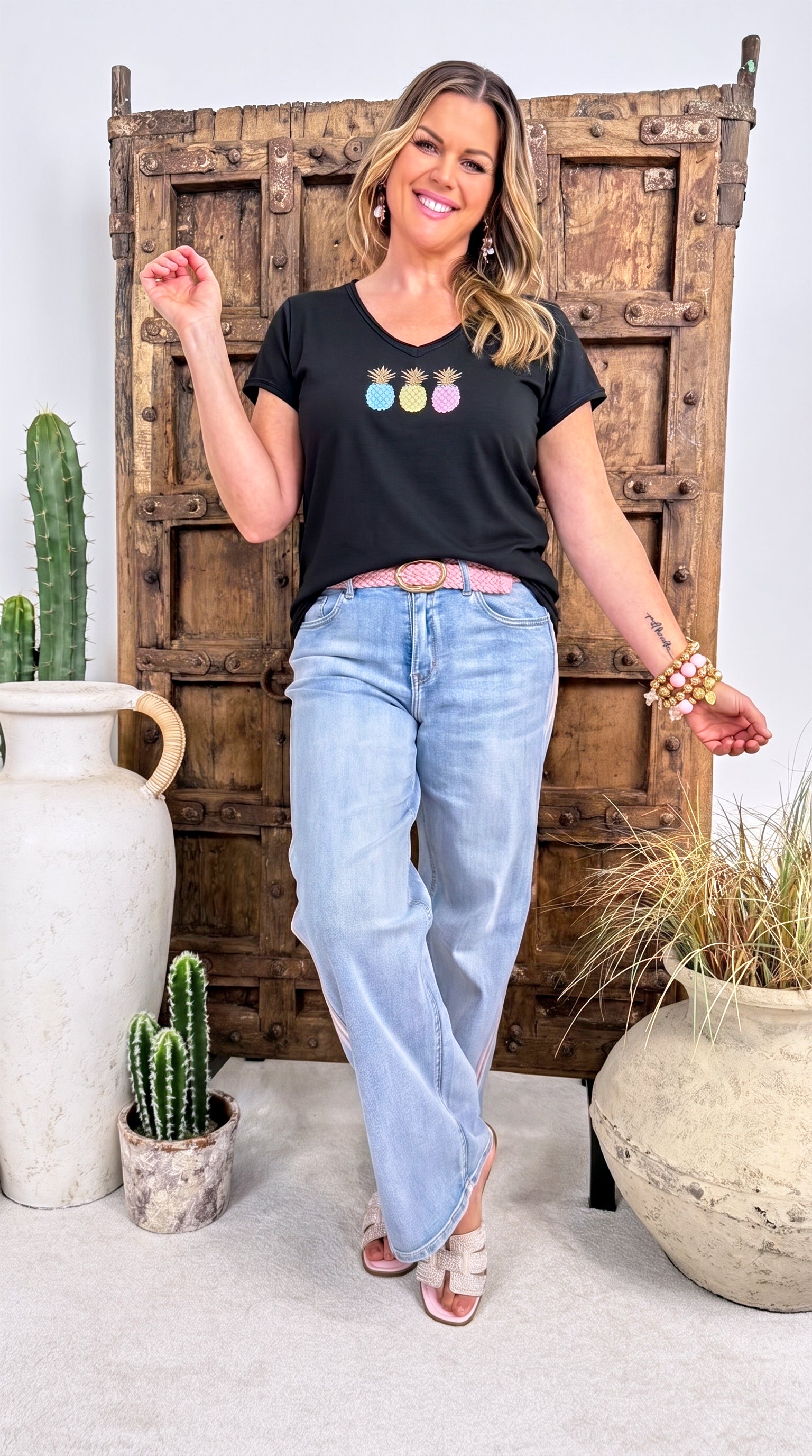T-Shirt Dripple Pineapple *Schwarz*
