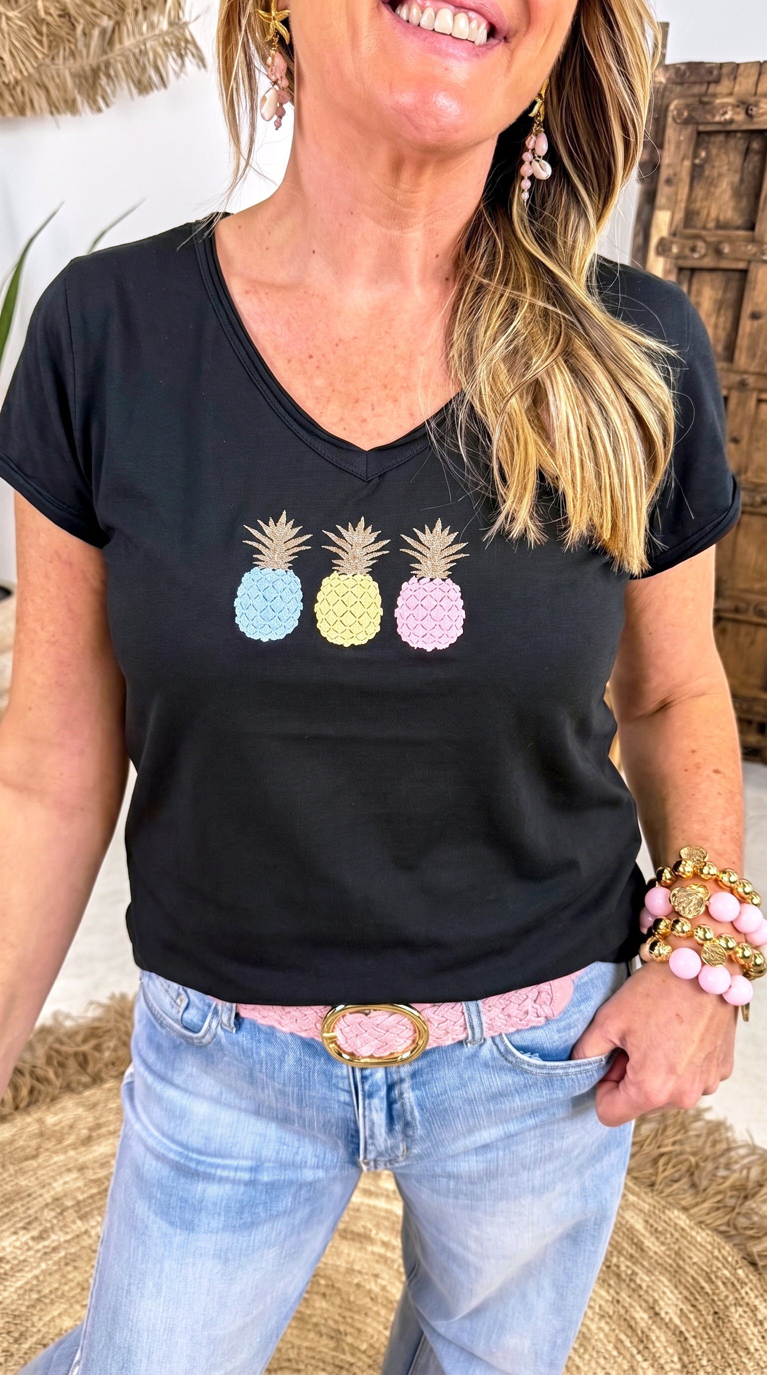 T-Shirt Dripple Pineapple *Schwarz*