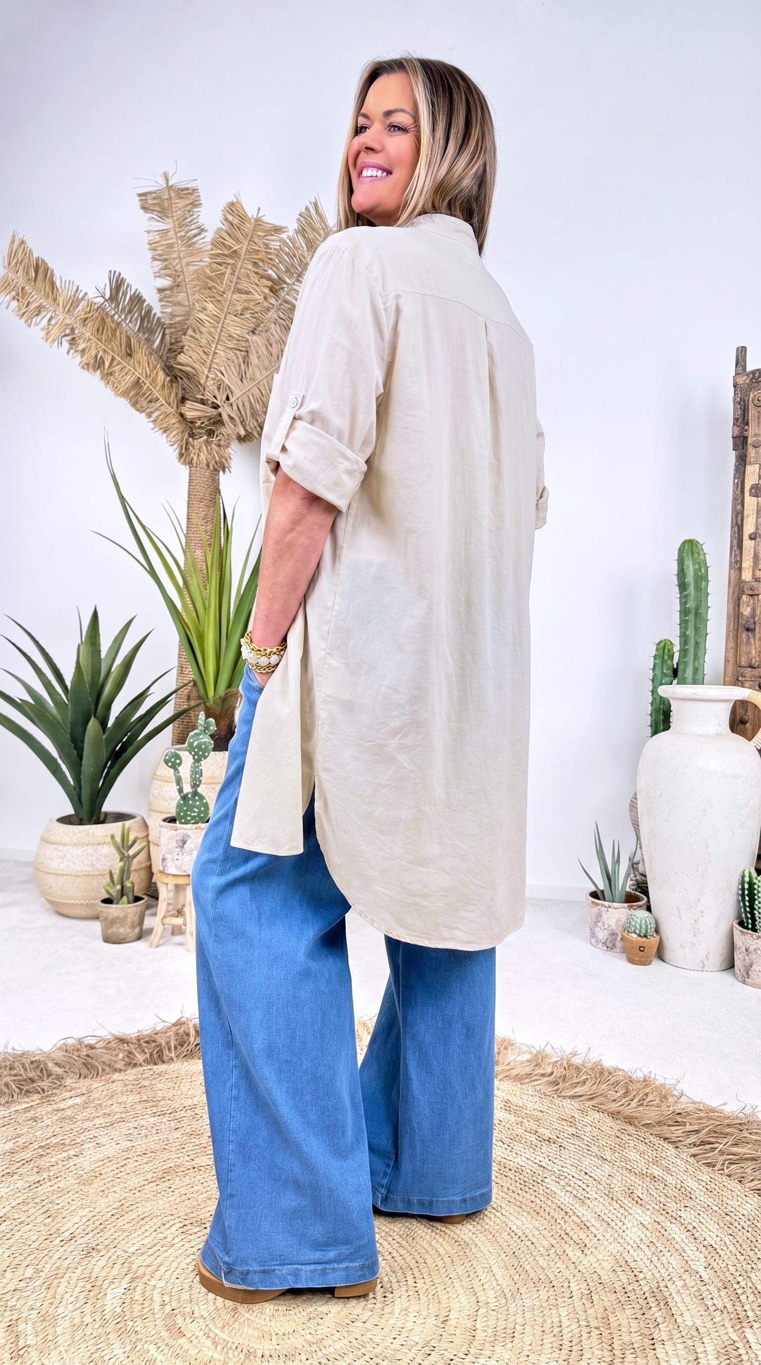 Long-Bluse Azure Mood *Beige*