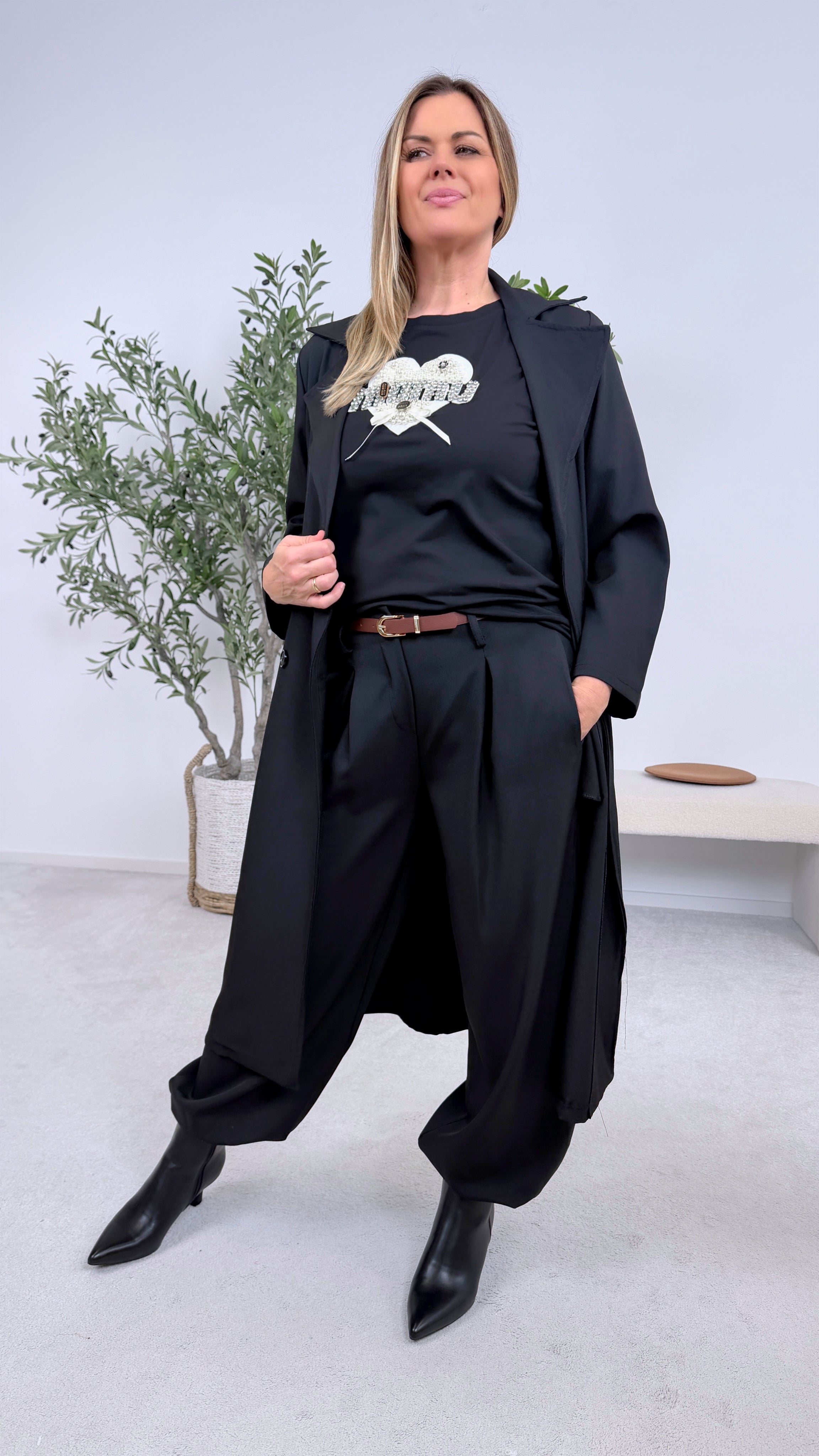 Dünner Trenchcoat Femme Authority *Schwarz*