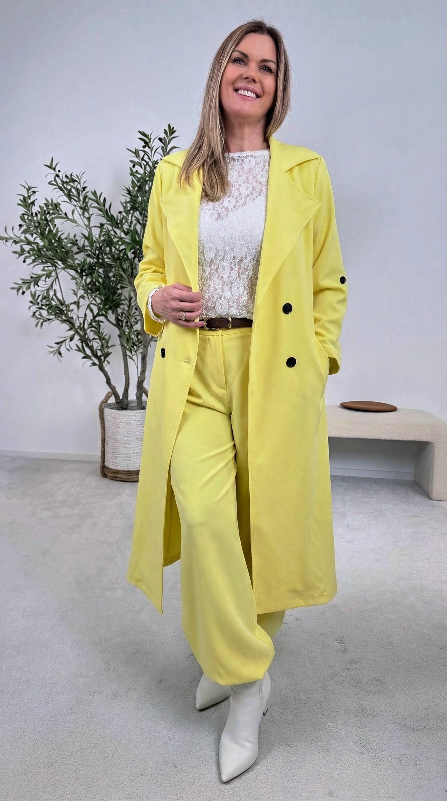 Dünner Trenchcoat Femme Authority *Gelb*