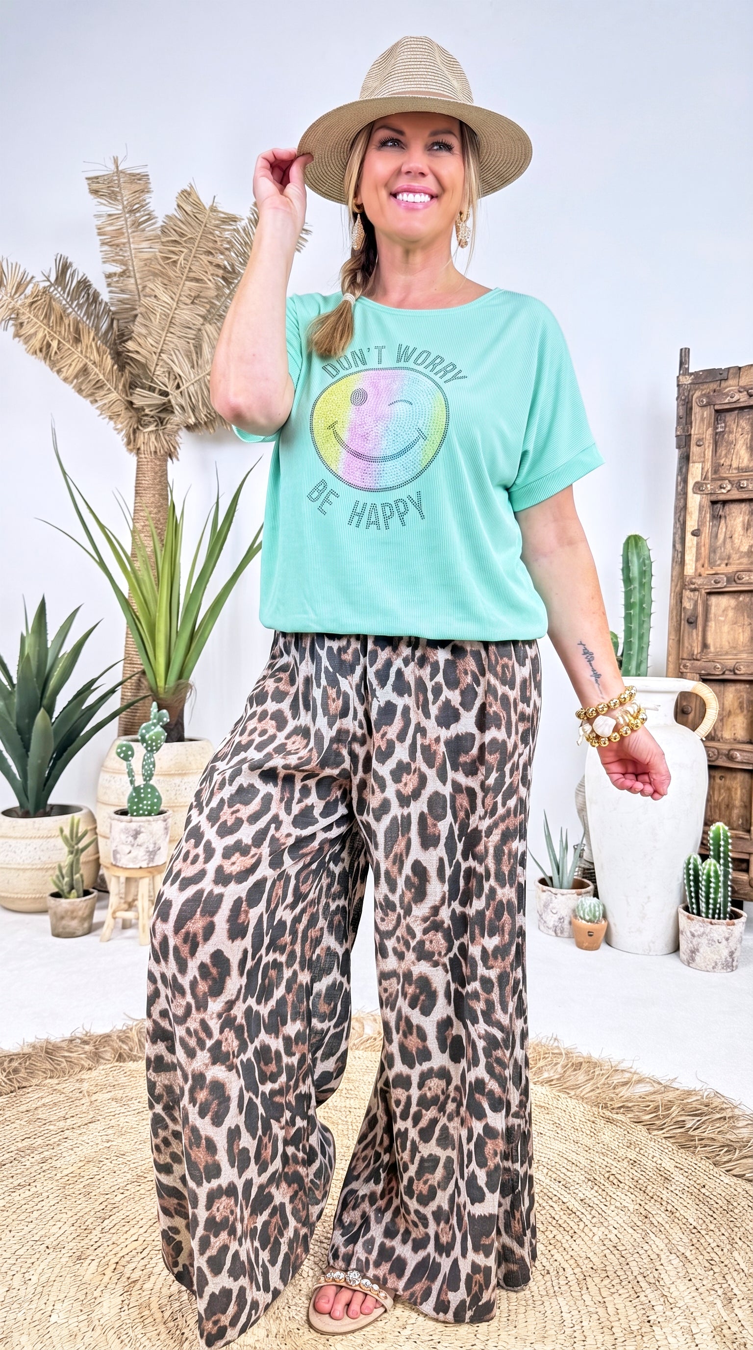 T-Shirt Happy Smily *Mint*