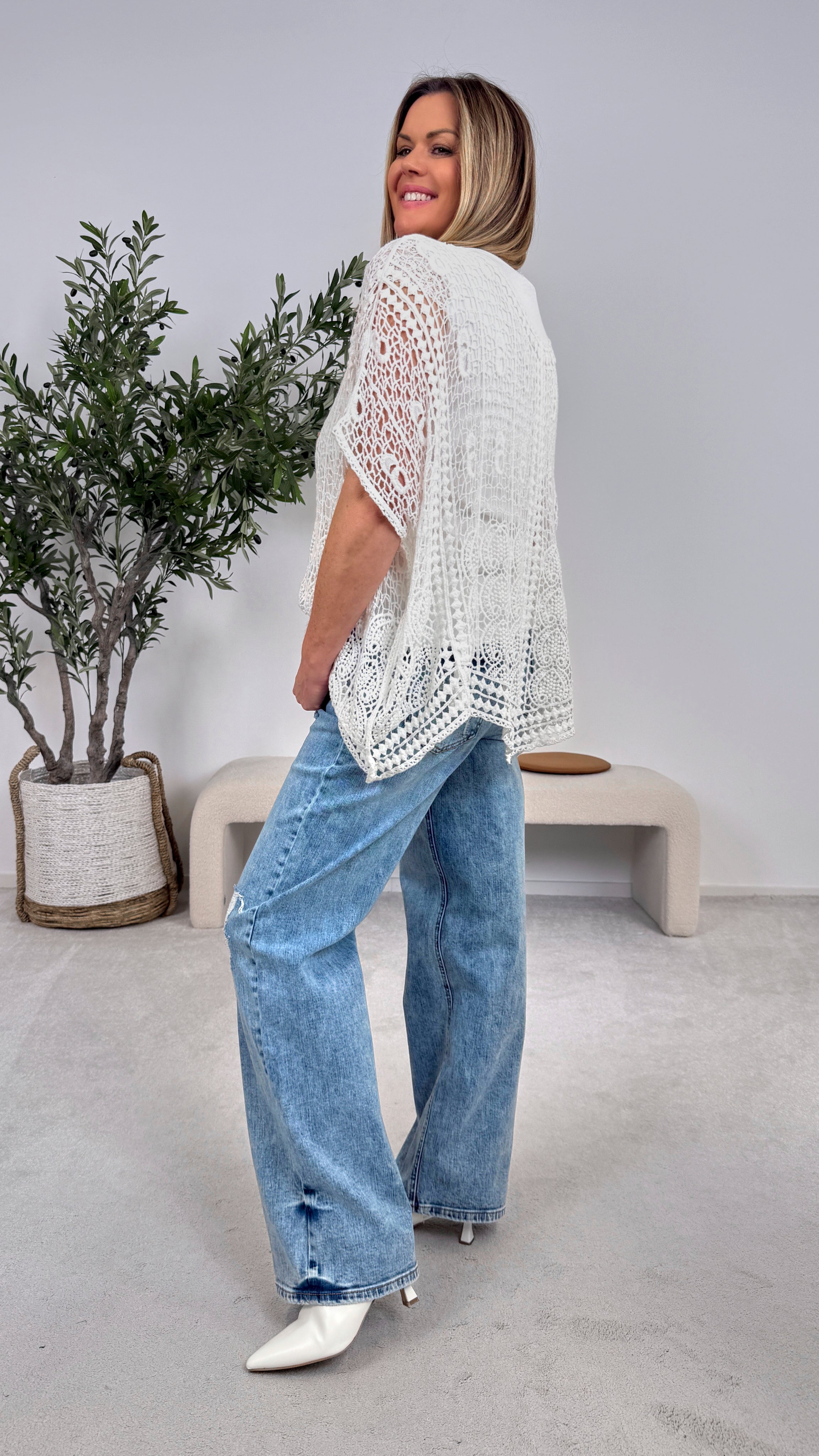 Häkelshirt Ibiza Crochet *Weiß*