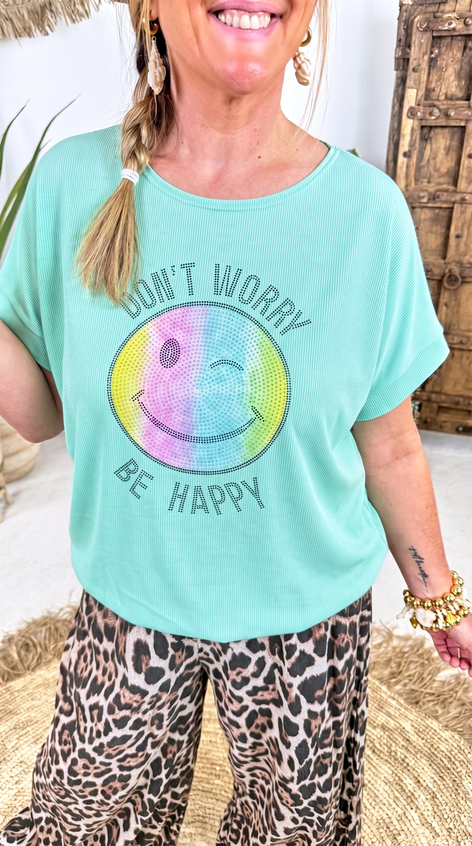 T-Shirt Happy Smily *Mint*