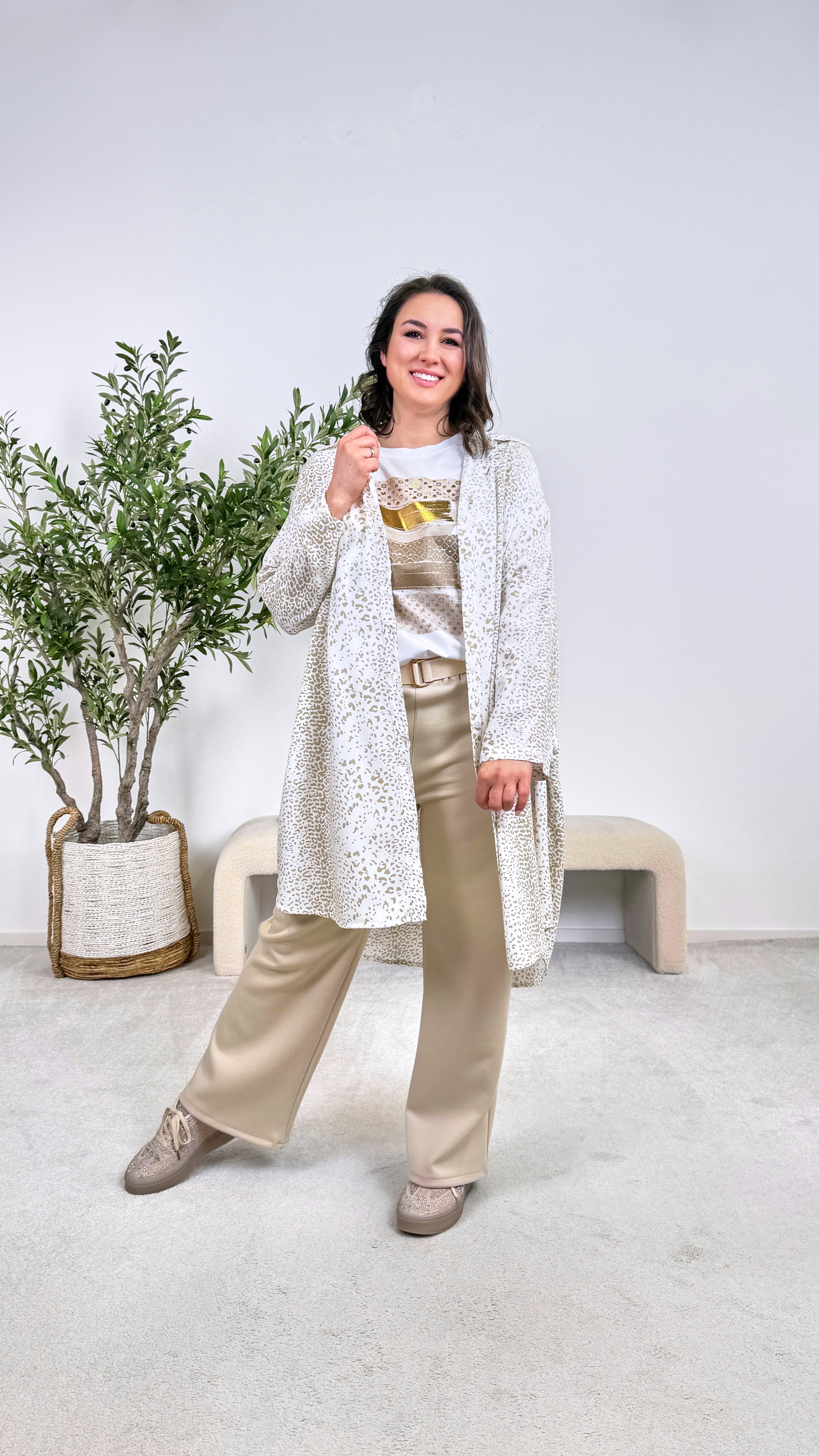 Blusen-Kleid Trend Queen *Beige*