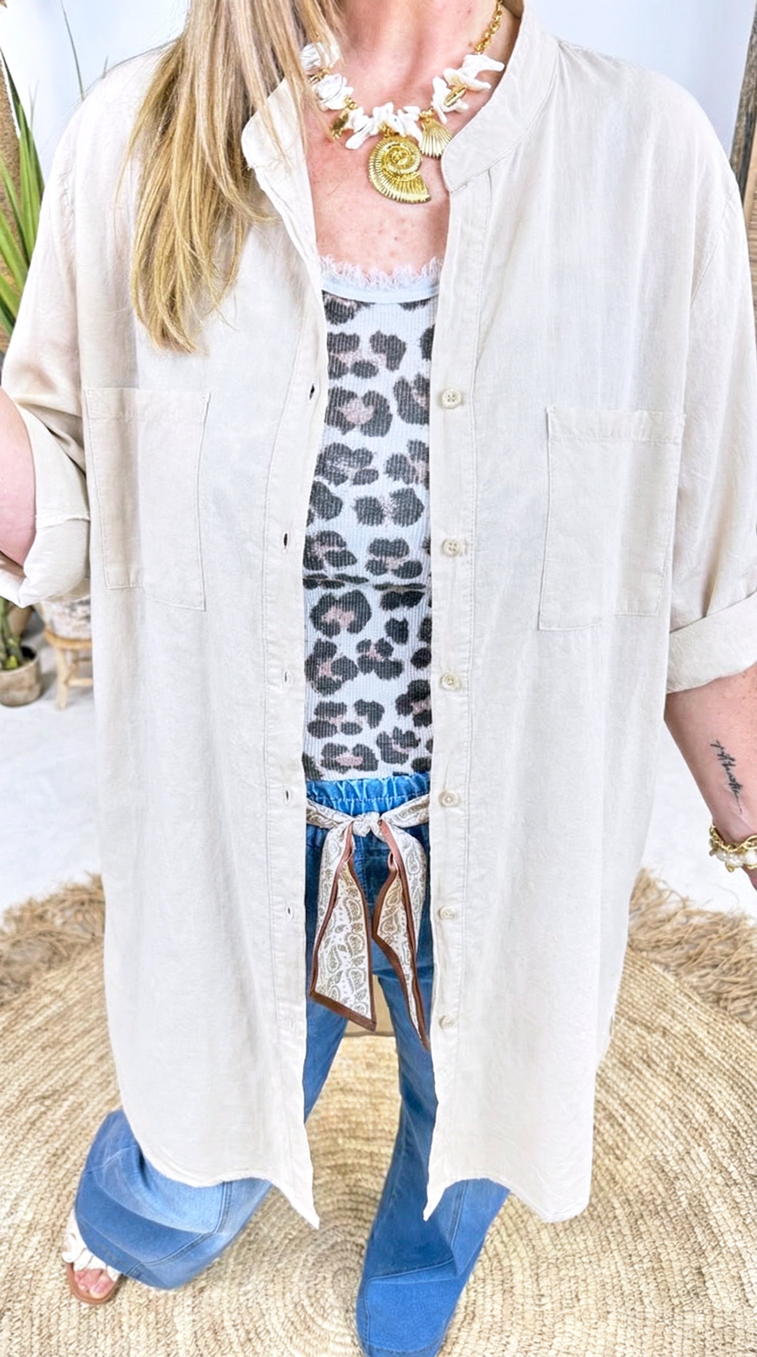 Long-Bluse Azure Mood *Beige*