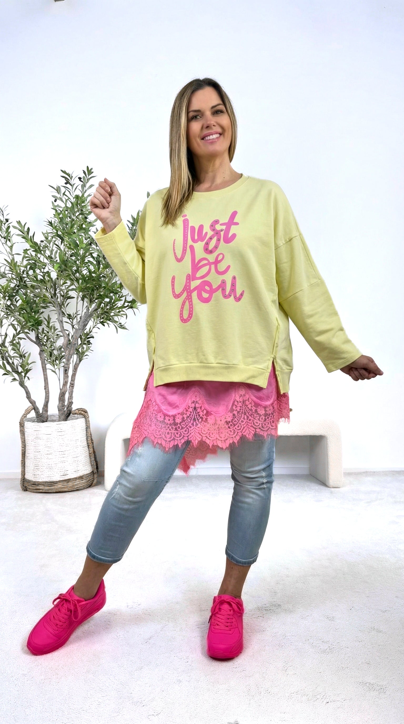 Pullover Just Be You *Gelb*