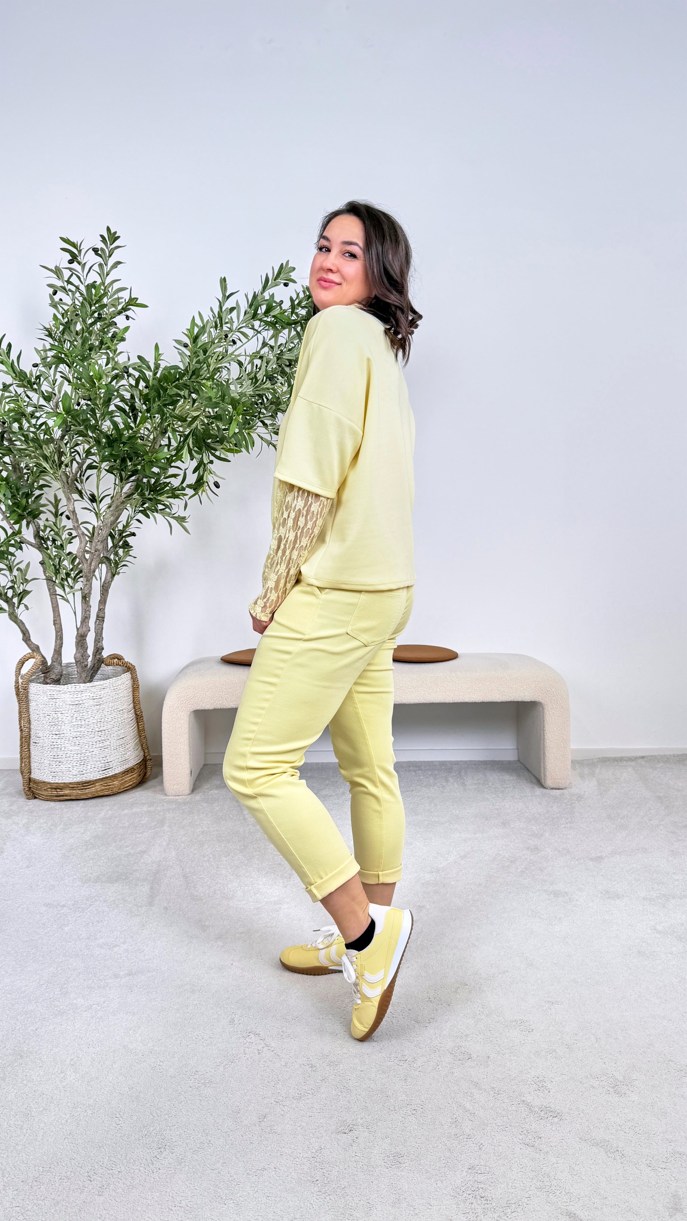 Sweatshirt Satin Heart *Gelb*