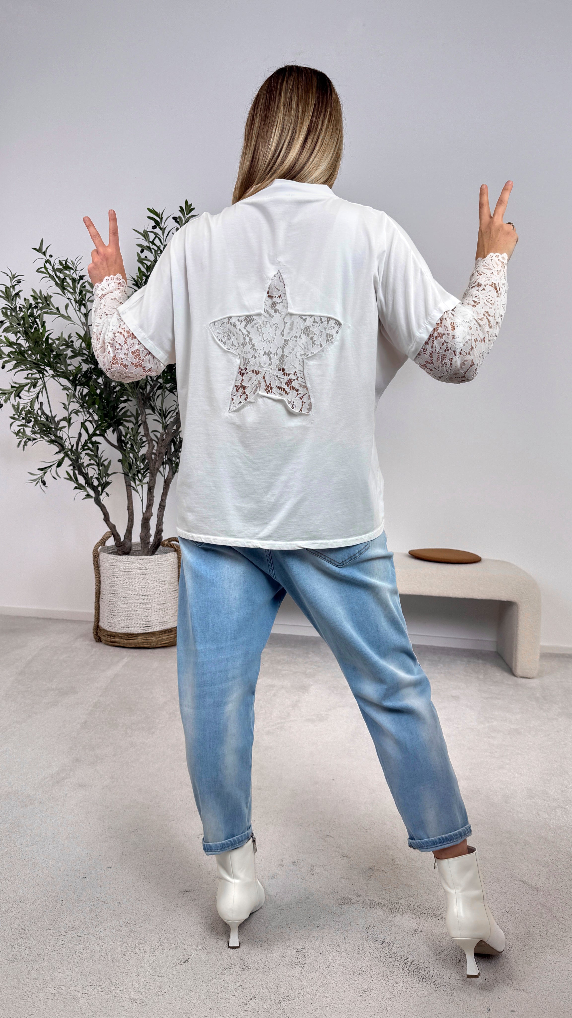 Langarmshirt Celeste Glow *Weiß*