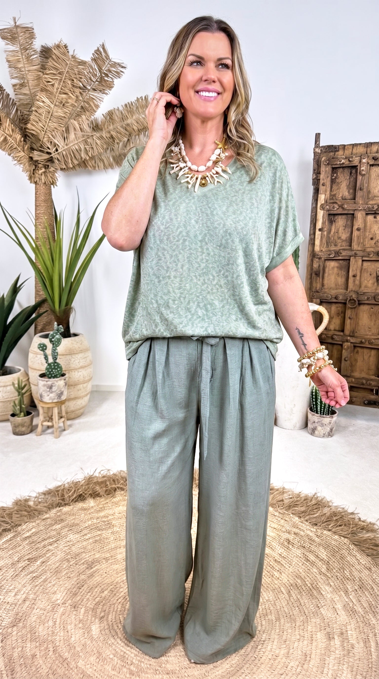 Weite Hose Relax Motion *Khaki*