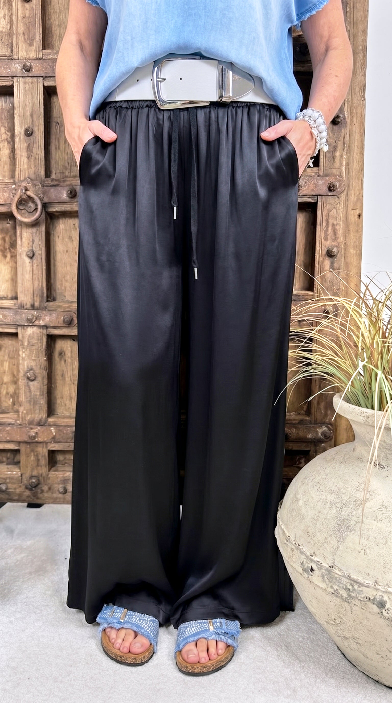 Weite Hose Silk Touch *Schwarz*