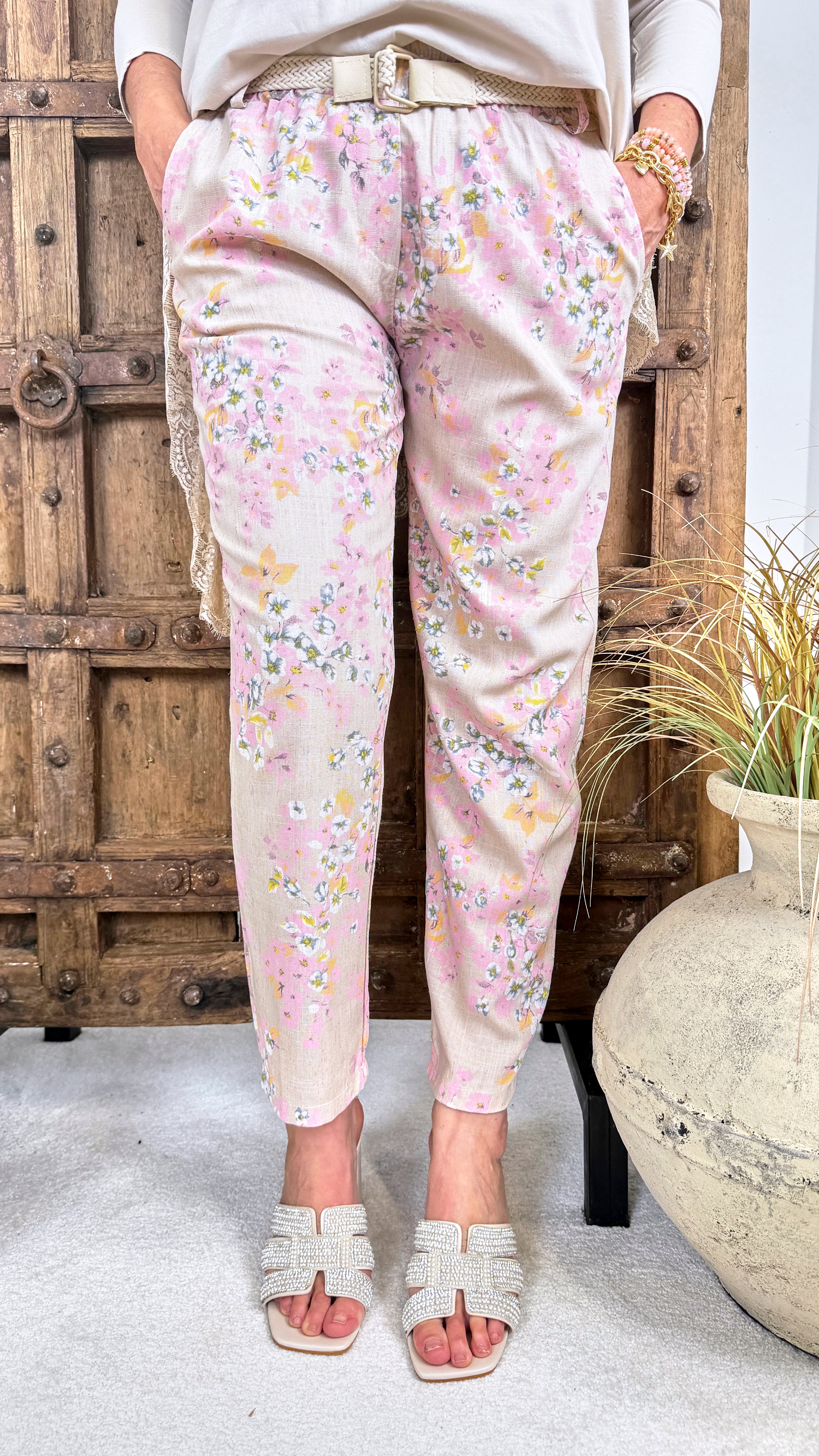Leinen-Hose Spring Love *Kleine Blume*