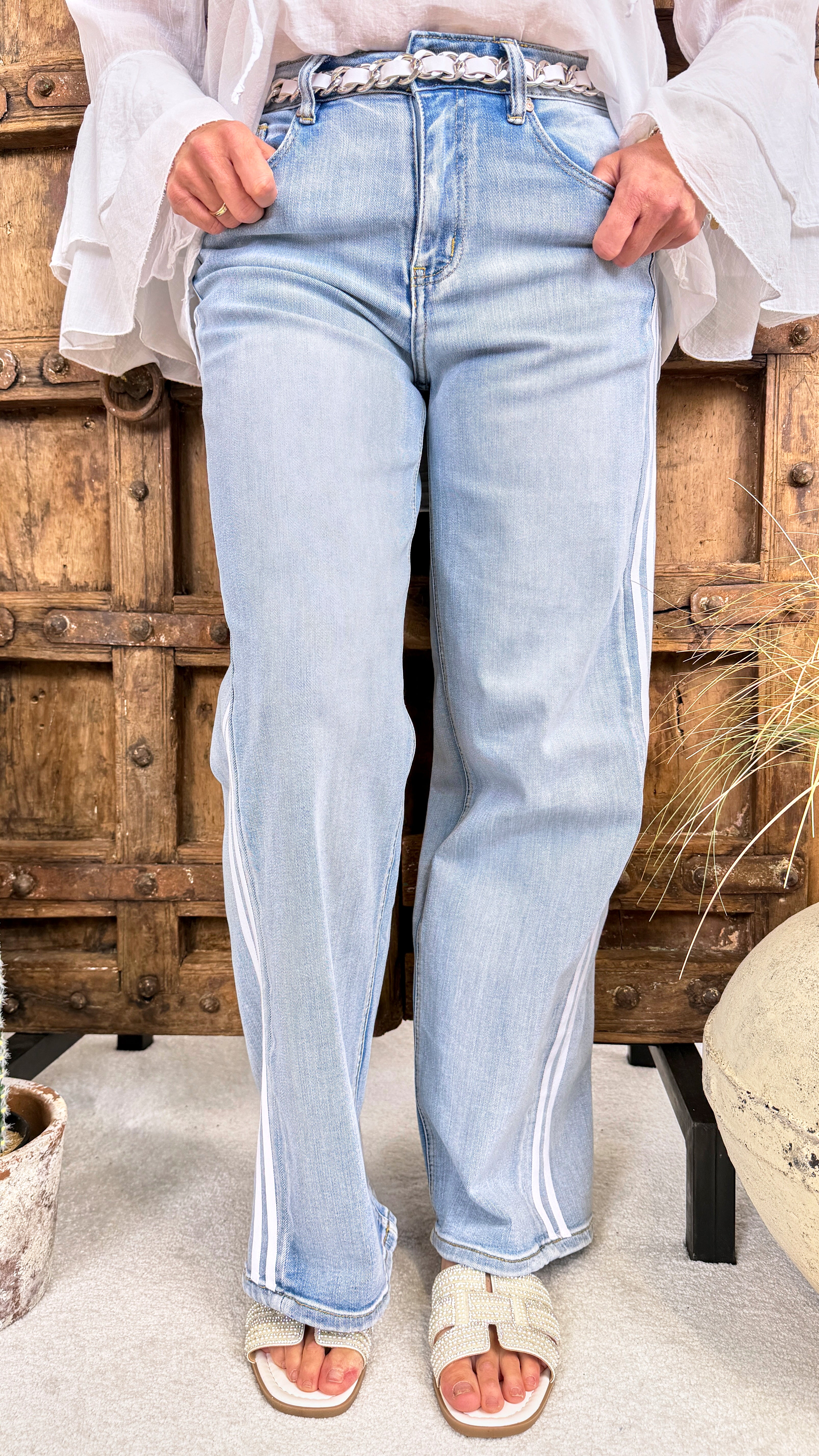 Jeans Modern Stripe (SW1864) *Weiß*