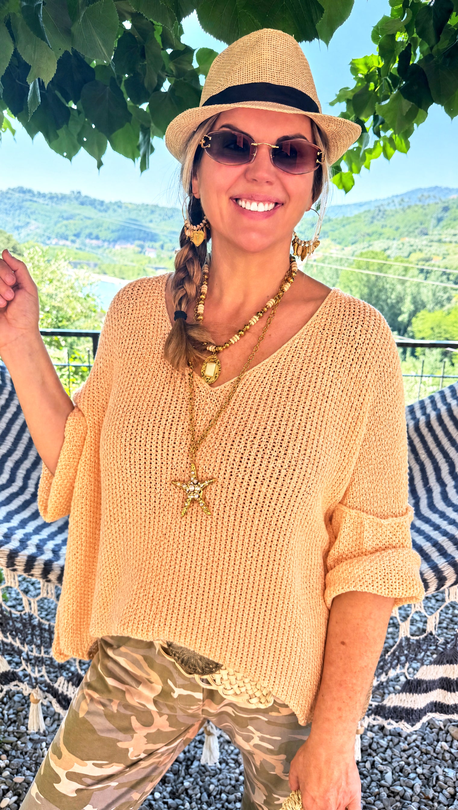 Strickpullover Aurora Mesh *Apricot*