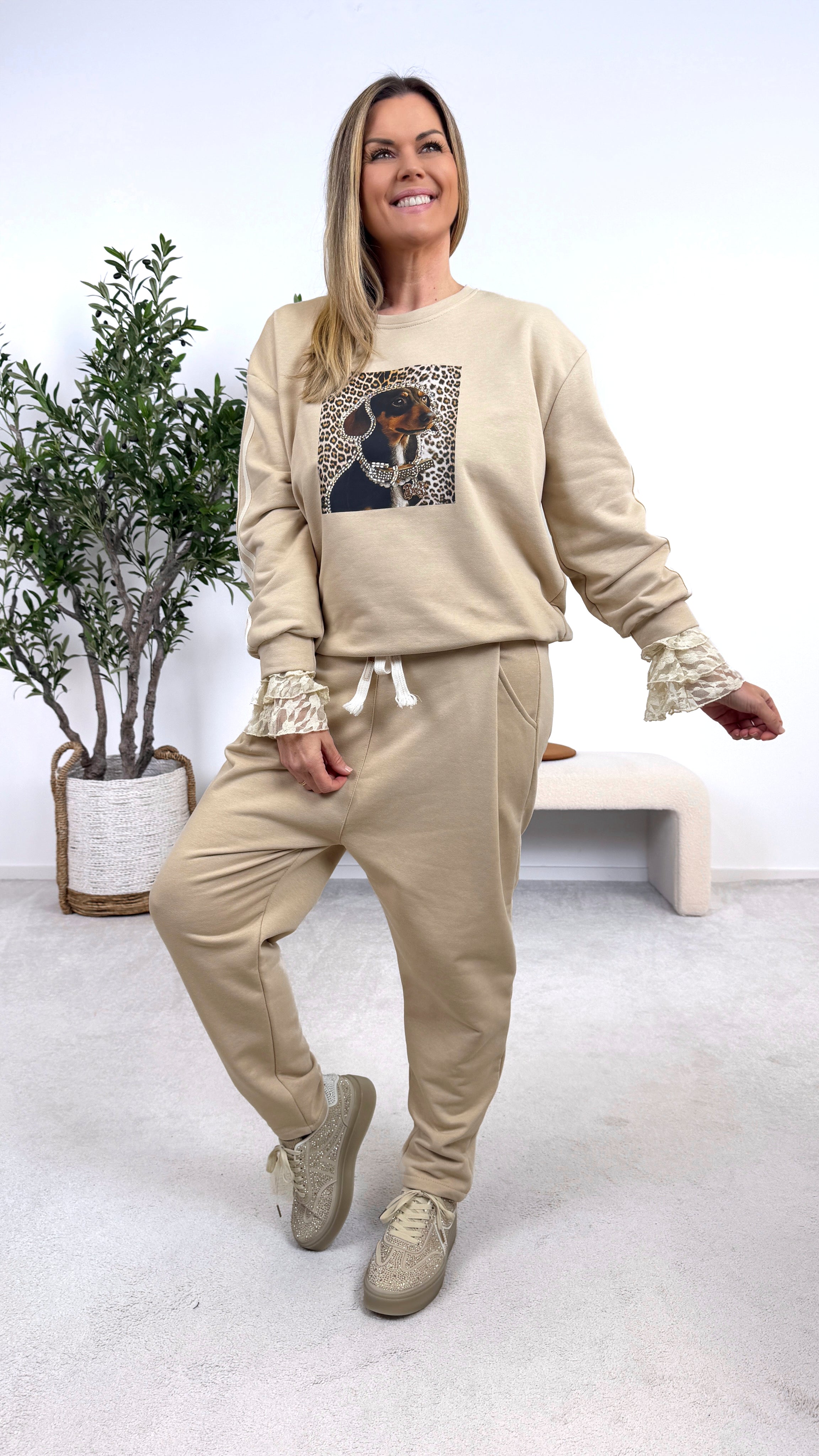 Sweatshirt Leo Dog *Beige*